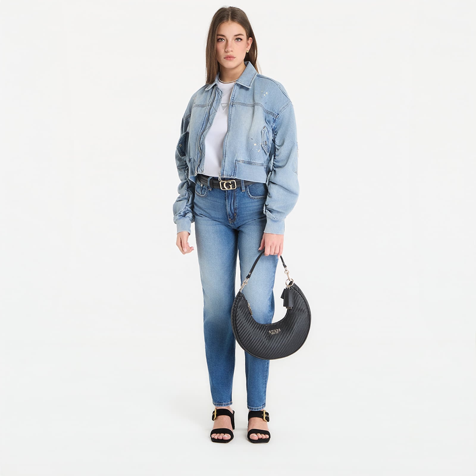 Ženske jakne Guess Jeans Ls Anna Crop Bomber Jacket Cova