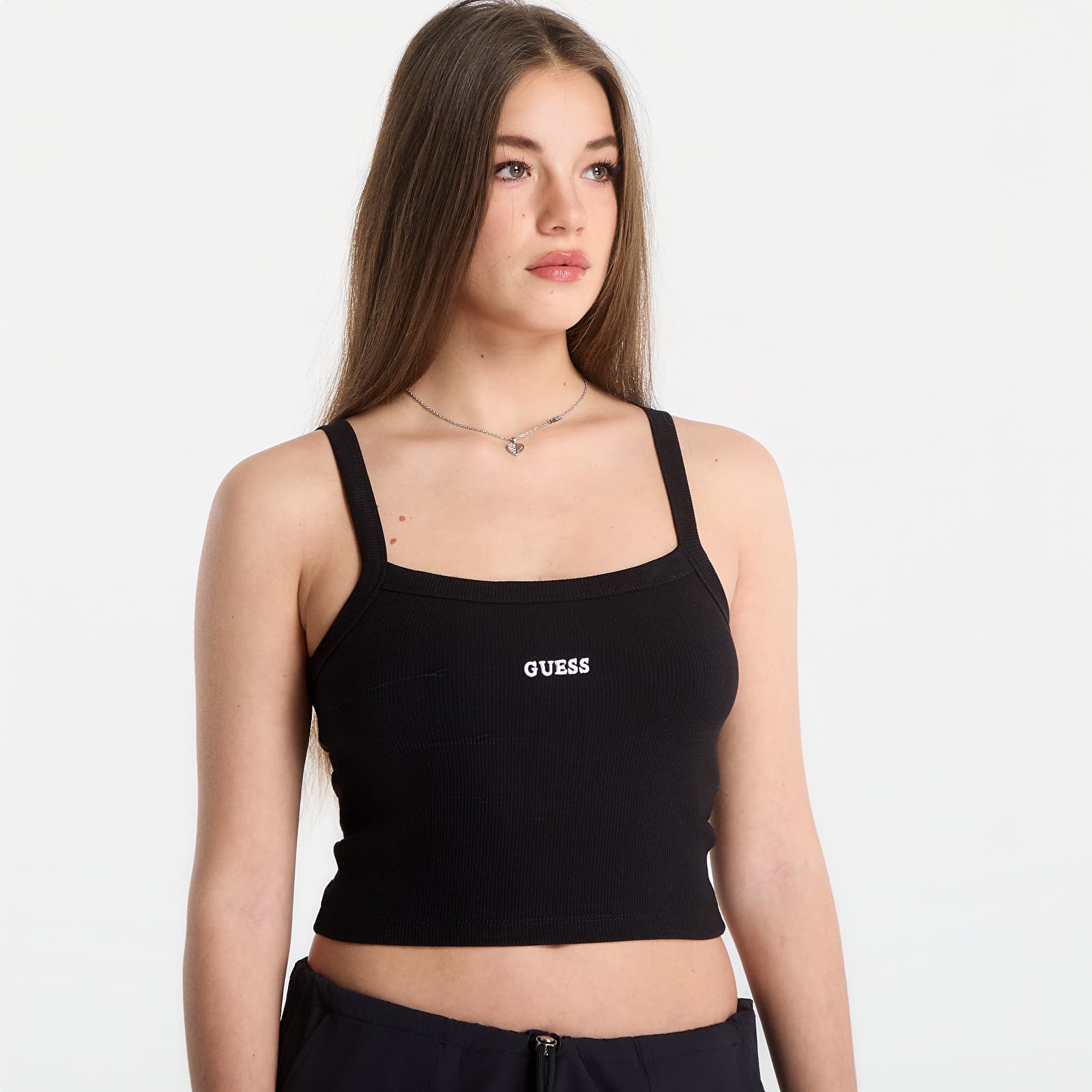 Canotta donna GUESS Stella Rib Tank Top Jet Black