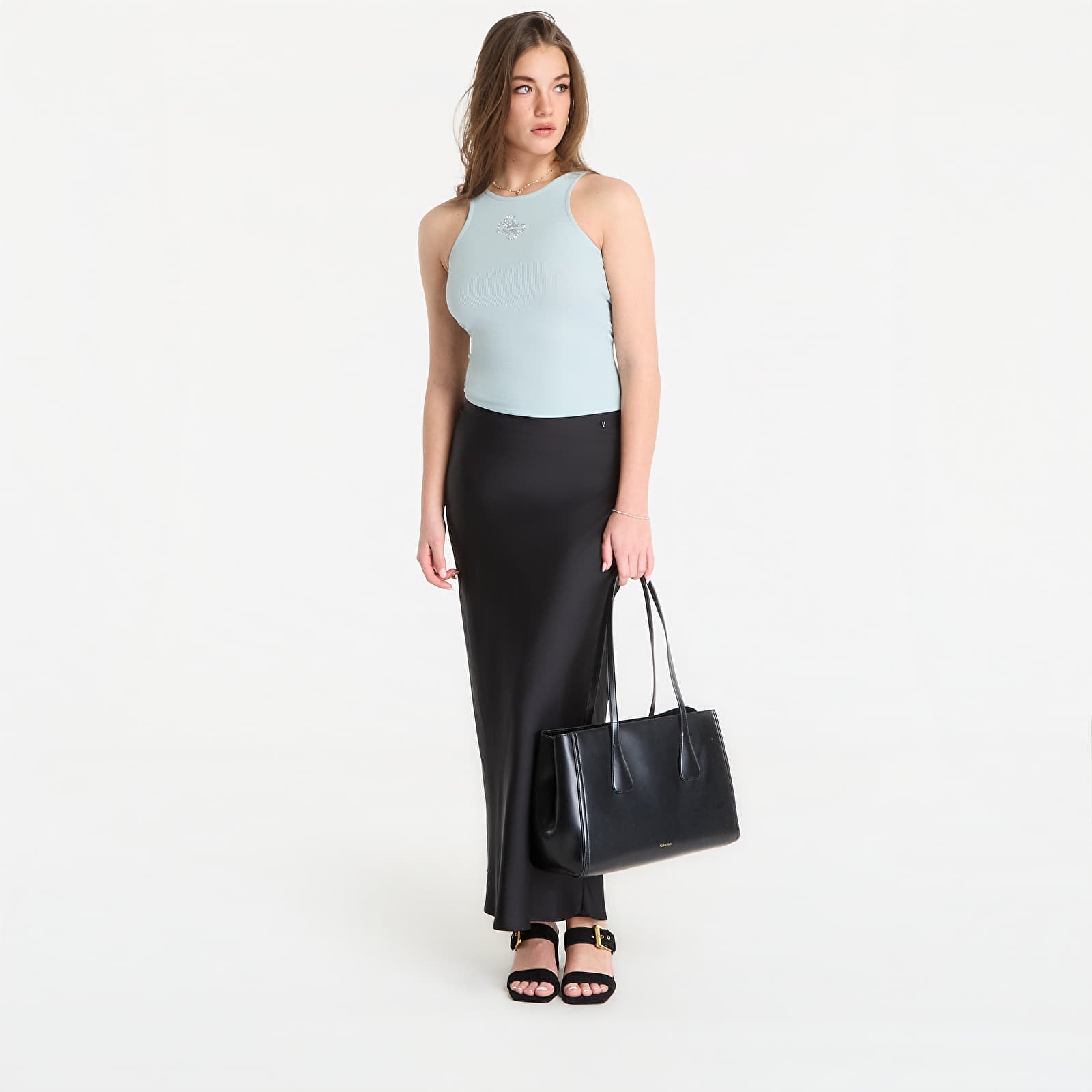 Oberteile Guess Jeans Sl Round Nk Guendalina Top Matcha Dust