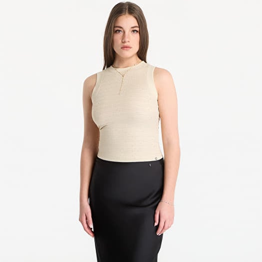 Top Guess Jeans Sl Francine Smock Hotfix Top Pearl Oyster Multi