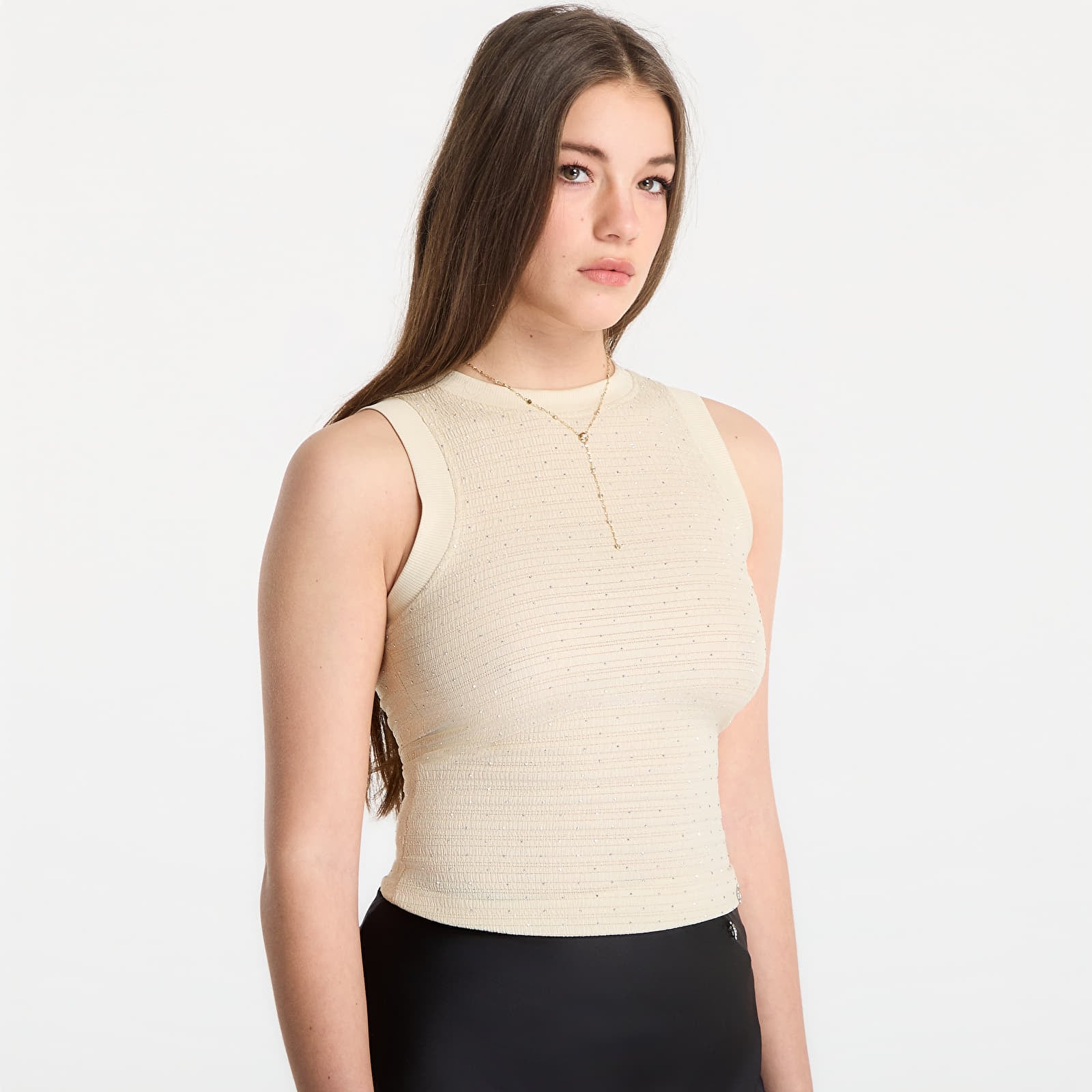 Naisten topit Guess Jeans Sl Francine Smock Hotfix Top Pearl Oyster Multi