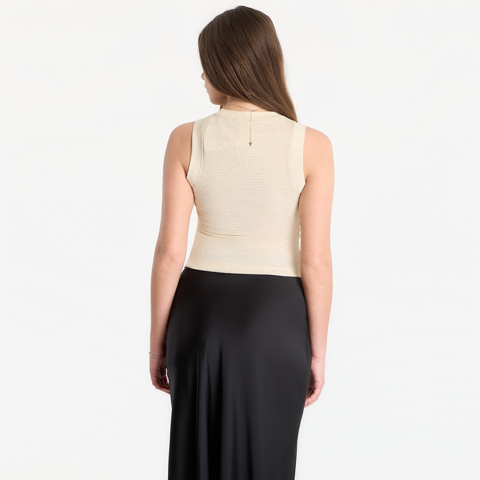 Naisten topit Guess Jeans Sl Francine Smock Hotfix Top Pearl Oyster Multi