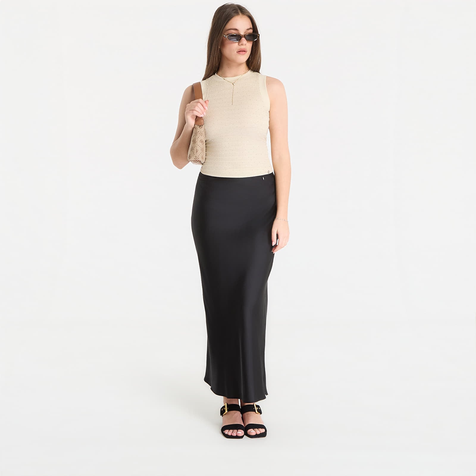 Naisten topit Guess Jeans Sl Francine Smock Hotfix Top Pearl Oyster Multi