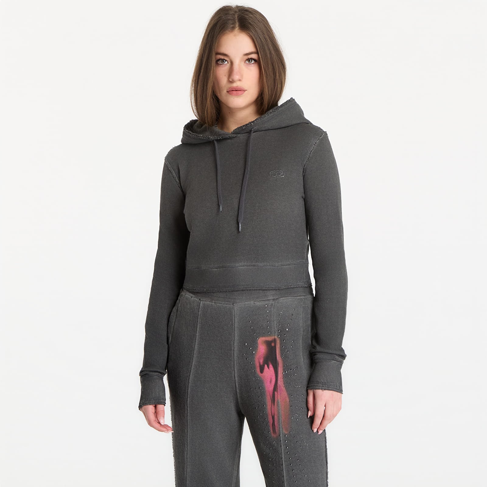 Women's Sweatshirts Diesel F-Slimmy-Hood-S3 Sweatshirt Grigio Melange