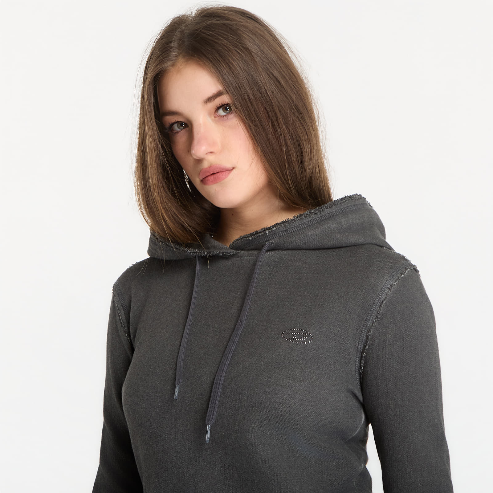 Women's Sweatshirts Diesel F-Slimmy-Hood-S3 Sweatshirt Grigio Melange