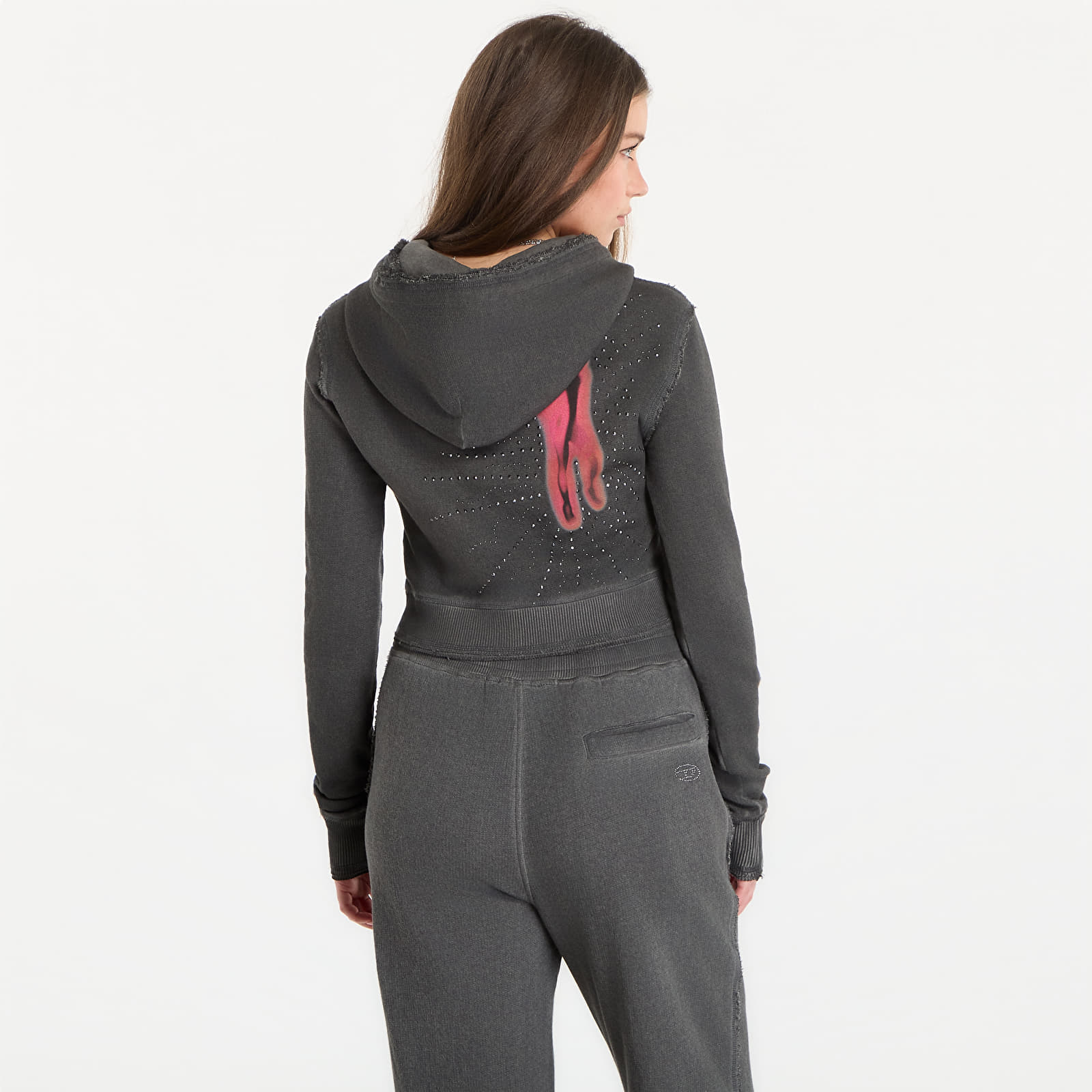 Women's Sweatshirts Diesel F-Slimmy-Hood-S3 Sweatshirt Grigio Melange