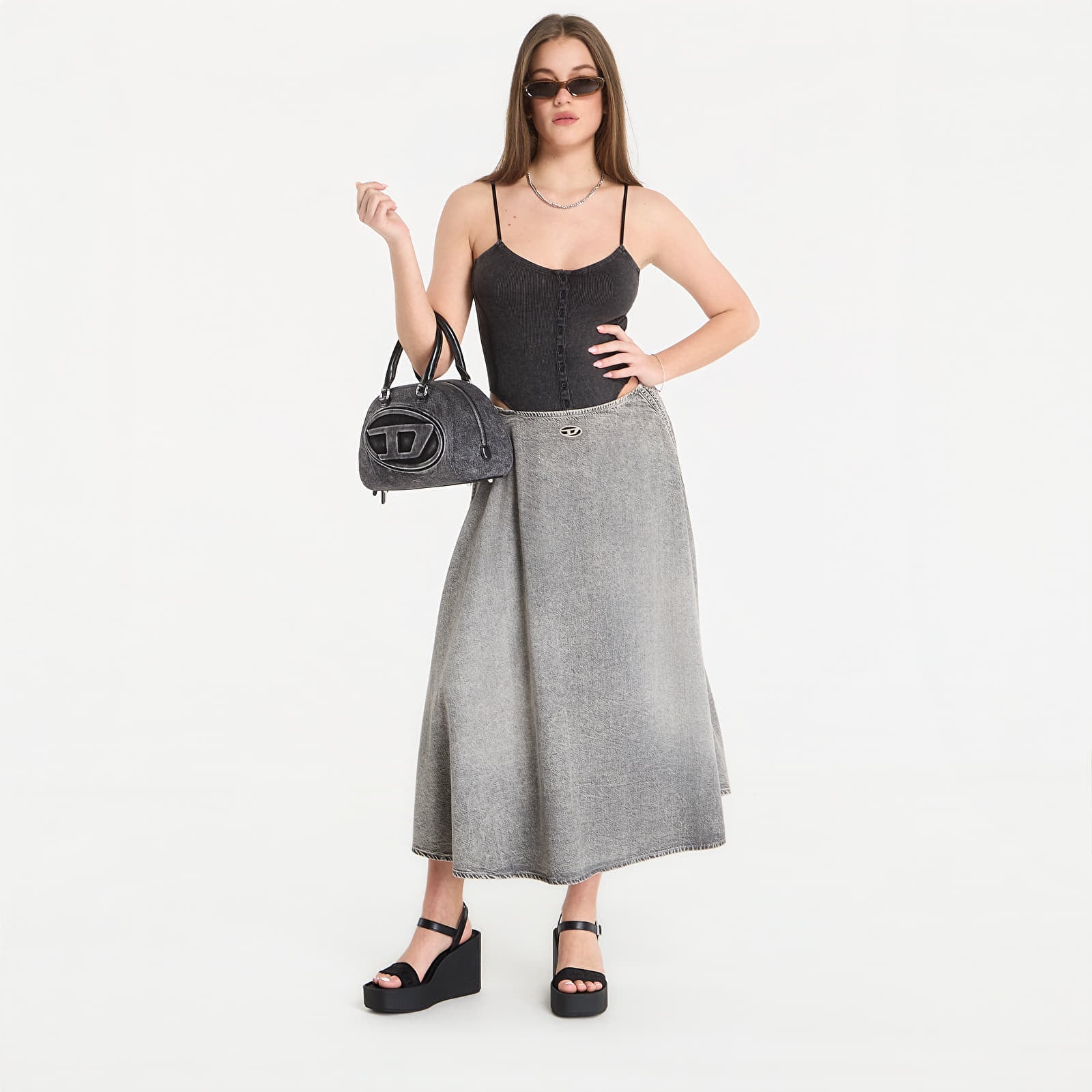 Fuste pentru femei Diesel De-Annie-S2 Skirt Black/ Blue