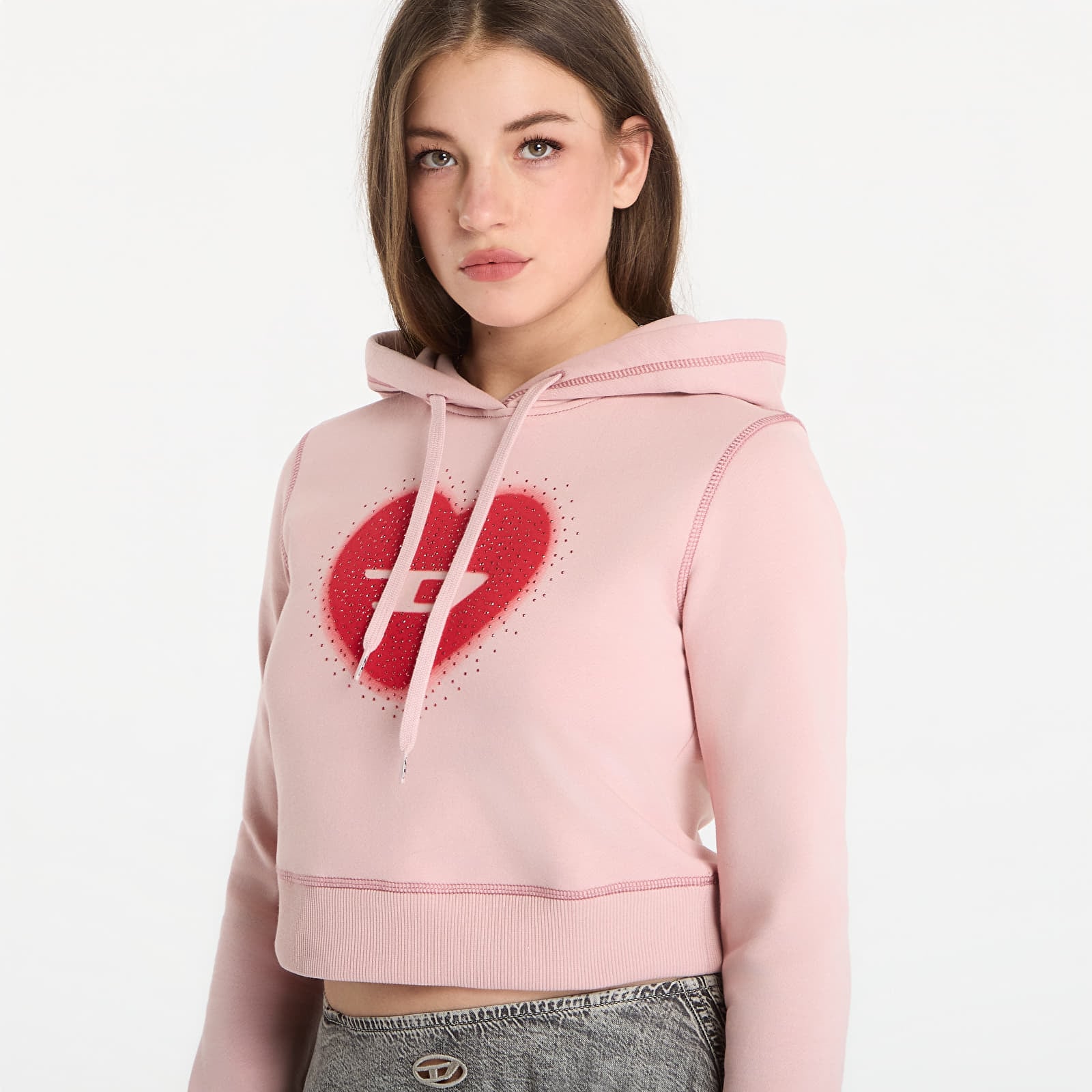 Women's Sweatshirts Diesel F-Slimmy-Hood-S5 Sweatshirt Pale Mauve