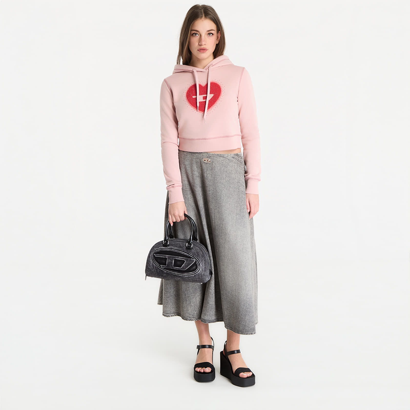 Women's Sweatshirts Diesel F-Slimmy-Hood-S5 Sweatshirt Pale Mauve