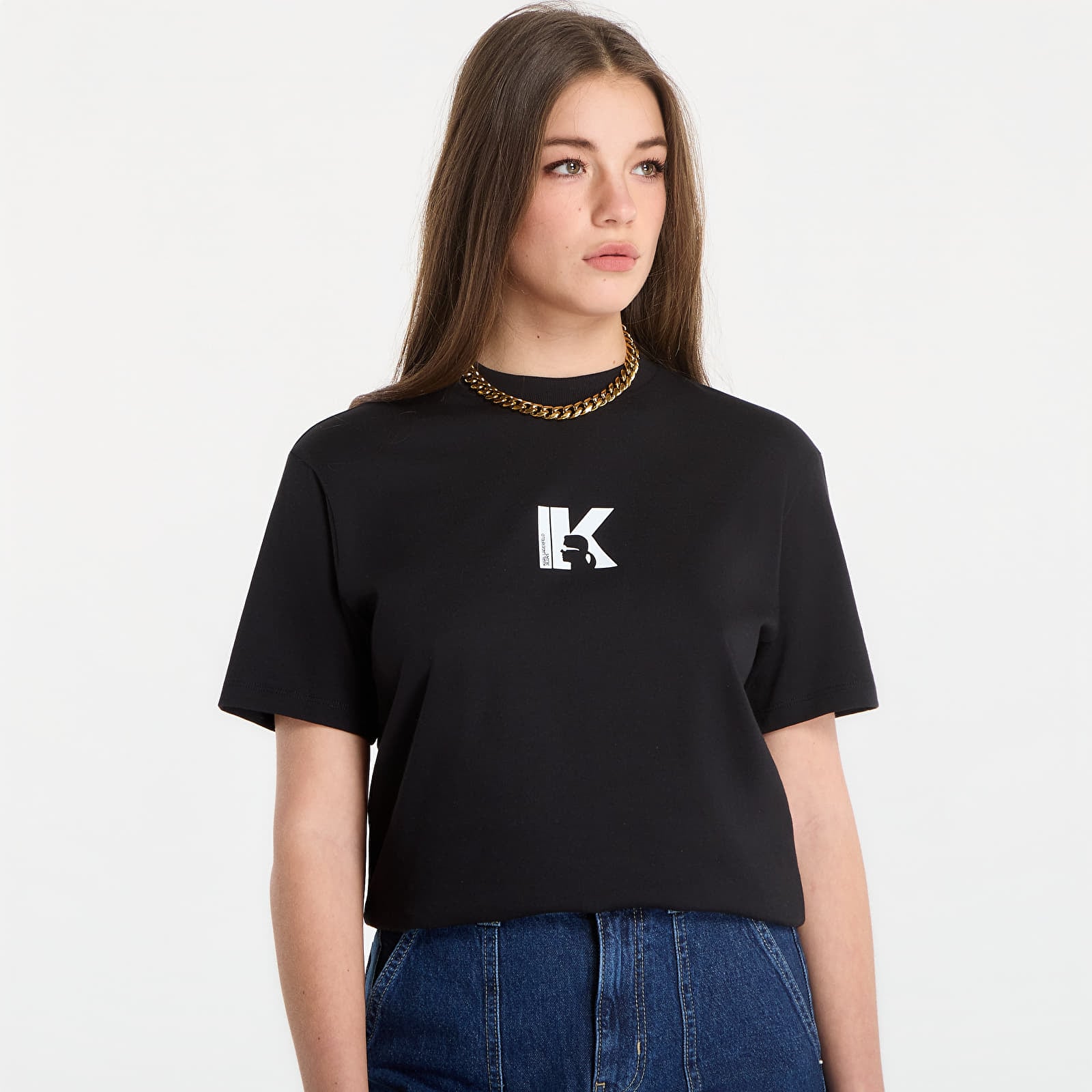 Tričká Karl Lagerfeld Jeans Reg Ss K-Logo Tee Black