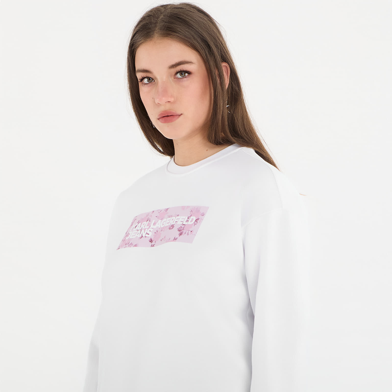 Kapuutsikud ja kampsunid Karl Lagerfeld Jeans Reg Floral Logo Sweat White