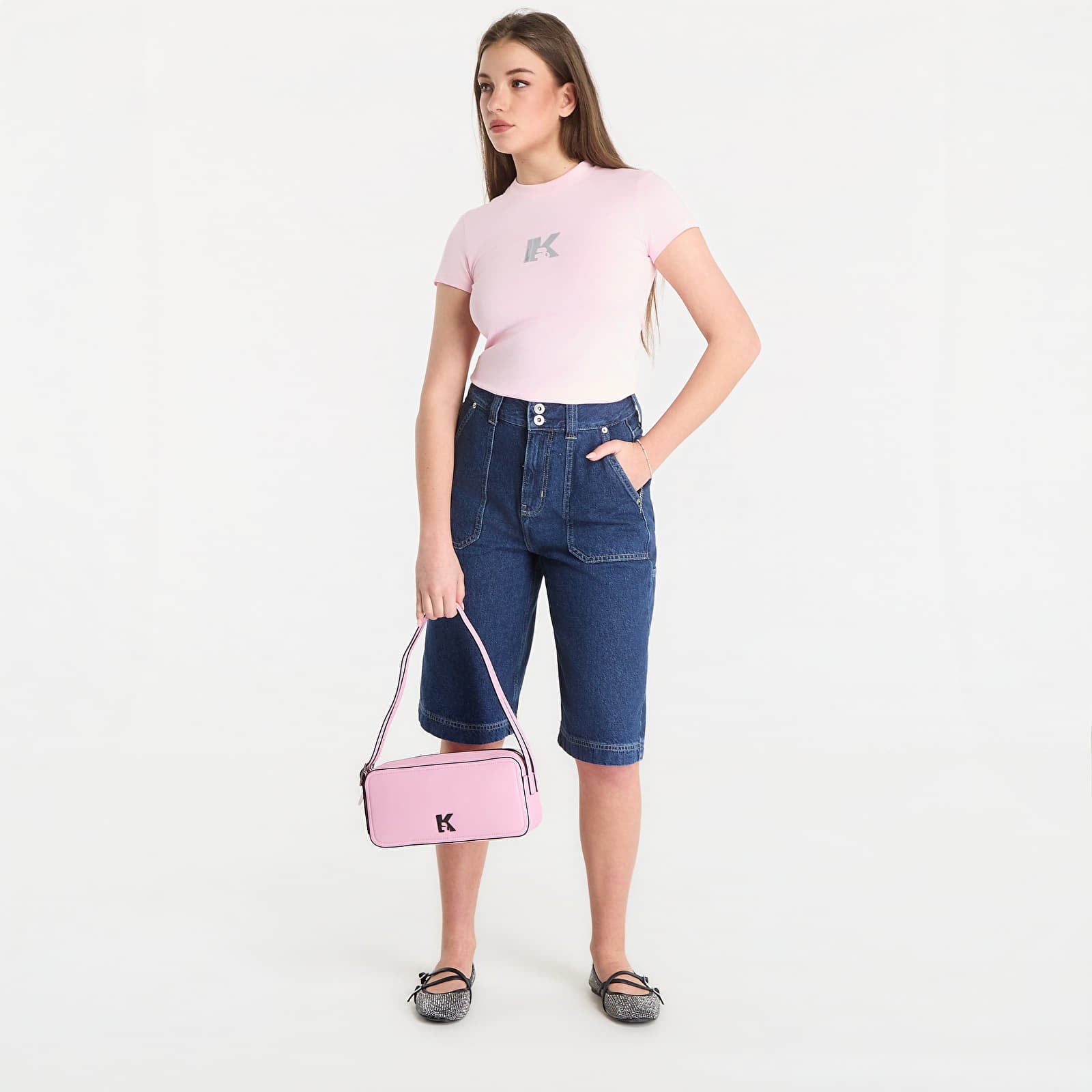 Dámske tričká Karl Lagerfeld Jeans Slim Ss K Logo Tee Fairytale