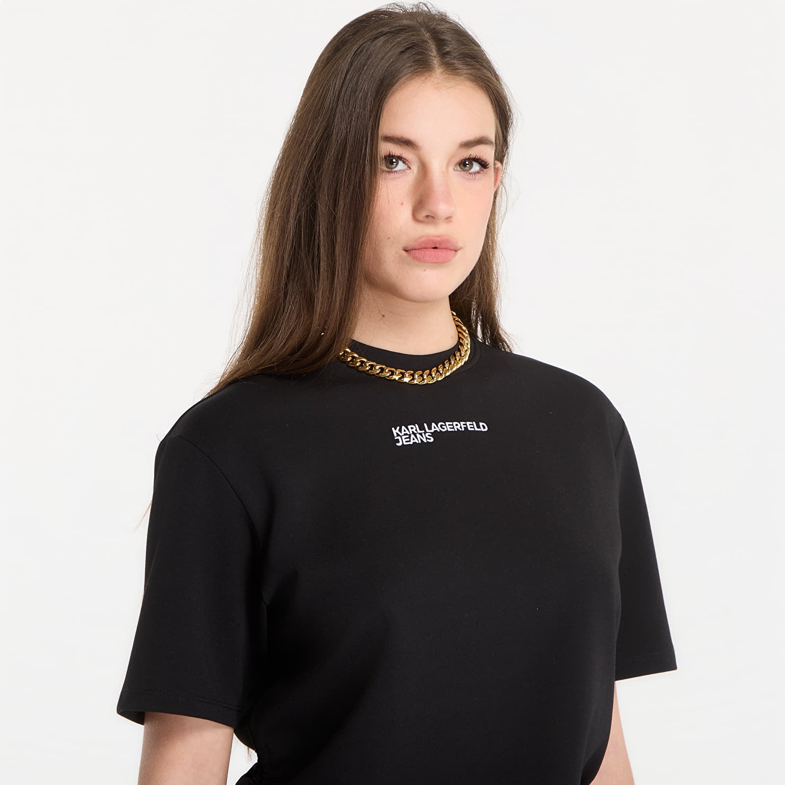 Tričká Karl Lagerfeld Jeans Reg Tie Detail Tee Black