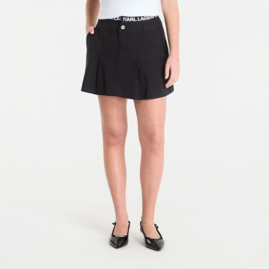 Hame Karl Lagerfeld Jeans Pleated Logo Skirt Black