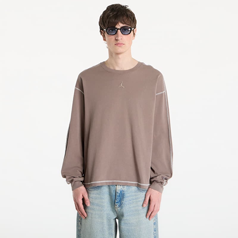 T-shirt Jordan Flight Men's Heavyweight Long-Sleeve Top Olive Grey/ Sail/ Olive Grey