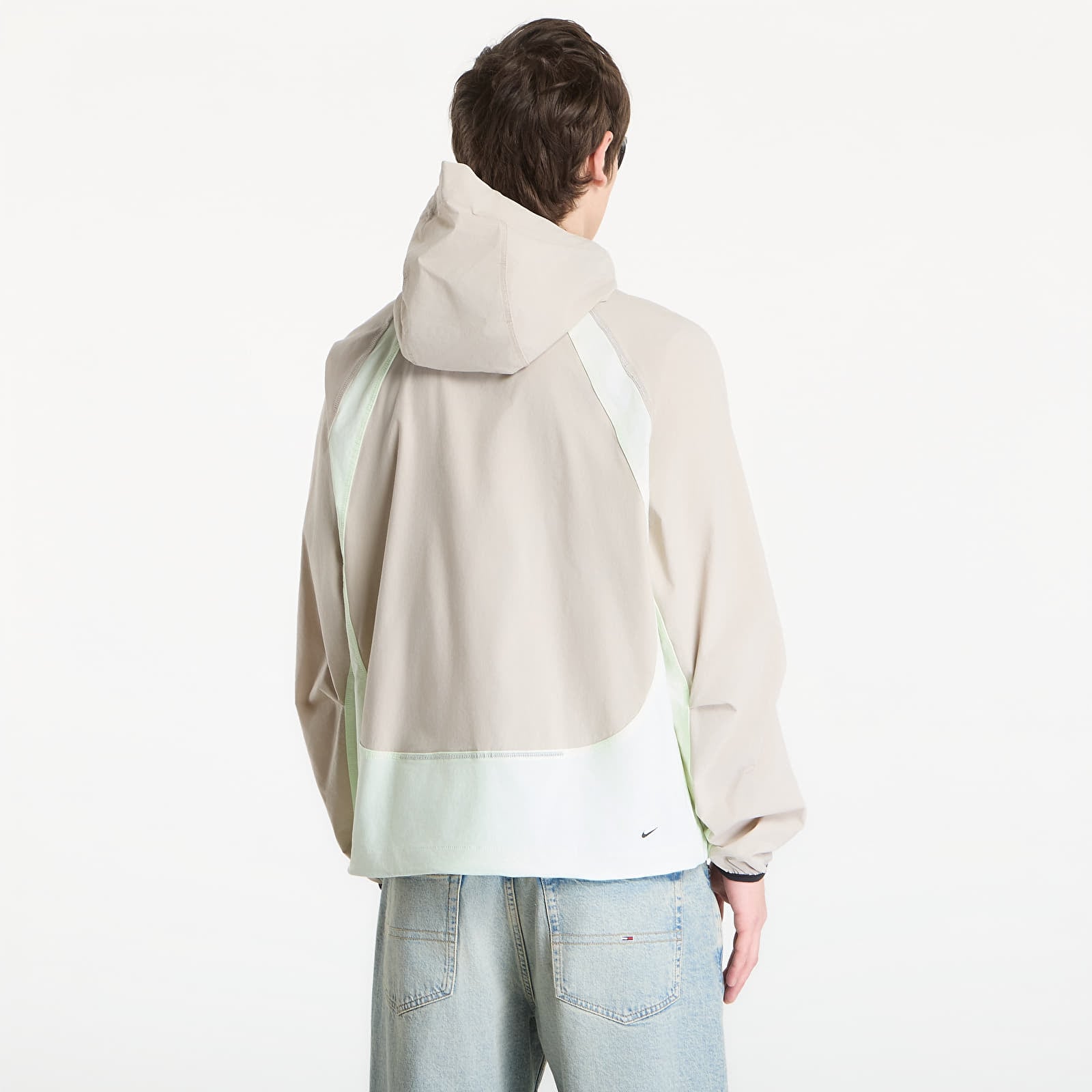 Férfi kabátok Nike Tech Men's Dri-FIT Woven Full-Zip Color-Block Windrunner Jacket Cream Ii/ Volt Tint/ Black