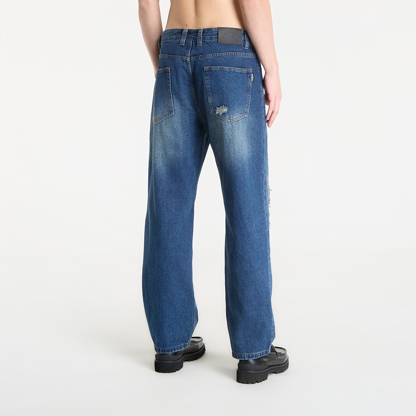 Vyriški džinsai Wasted Paris M Ripped Manc Faded Washed Blue