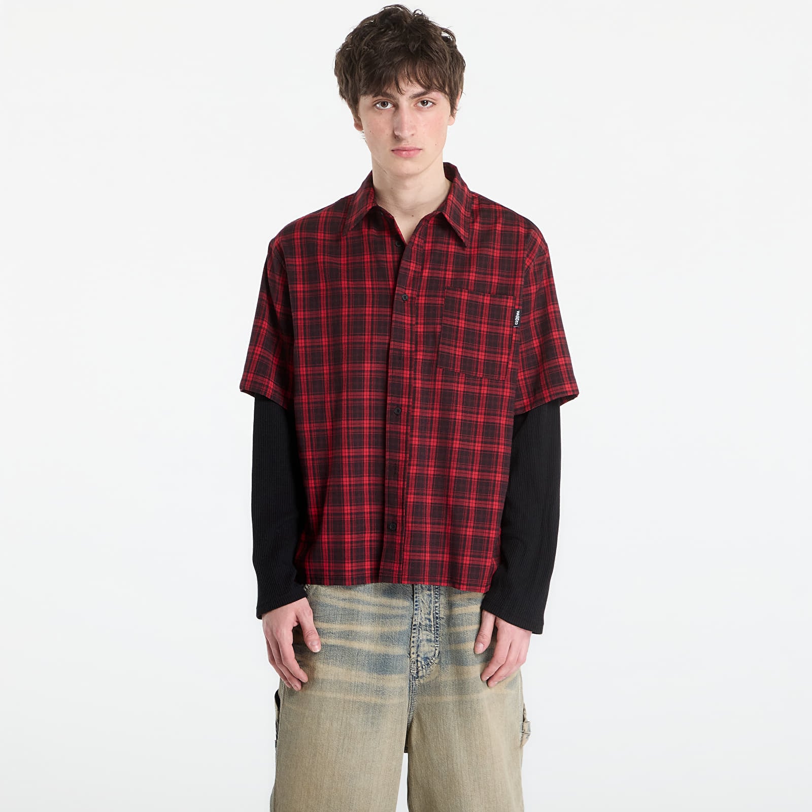 Vīriešu krekli Wasted Paris M Tartan Age Shirt Fire Red/ Black