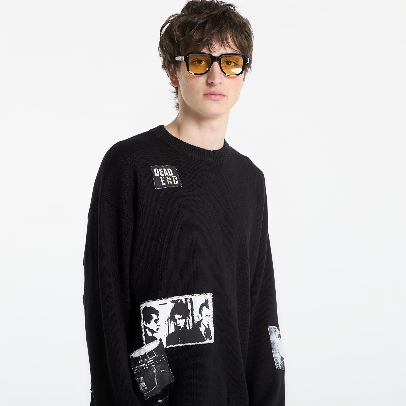 Herren Pullover Wasted Paris M Taunt Ripped Black