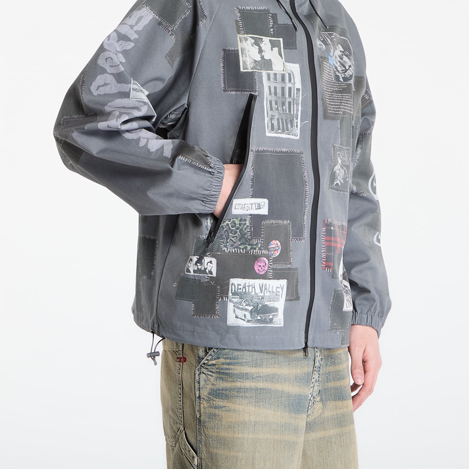 Vindjackor för män Wasted Paris M Taunt Windbreaker Faded Black