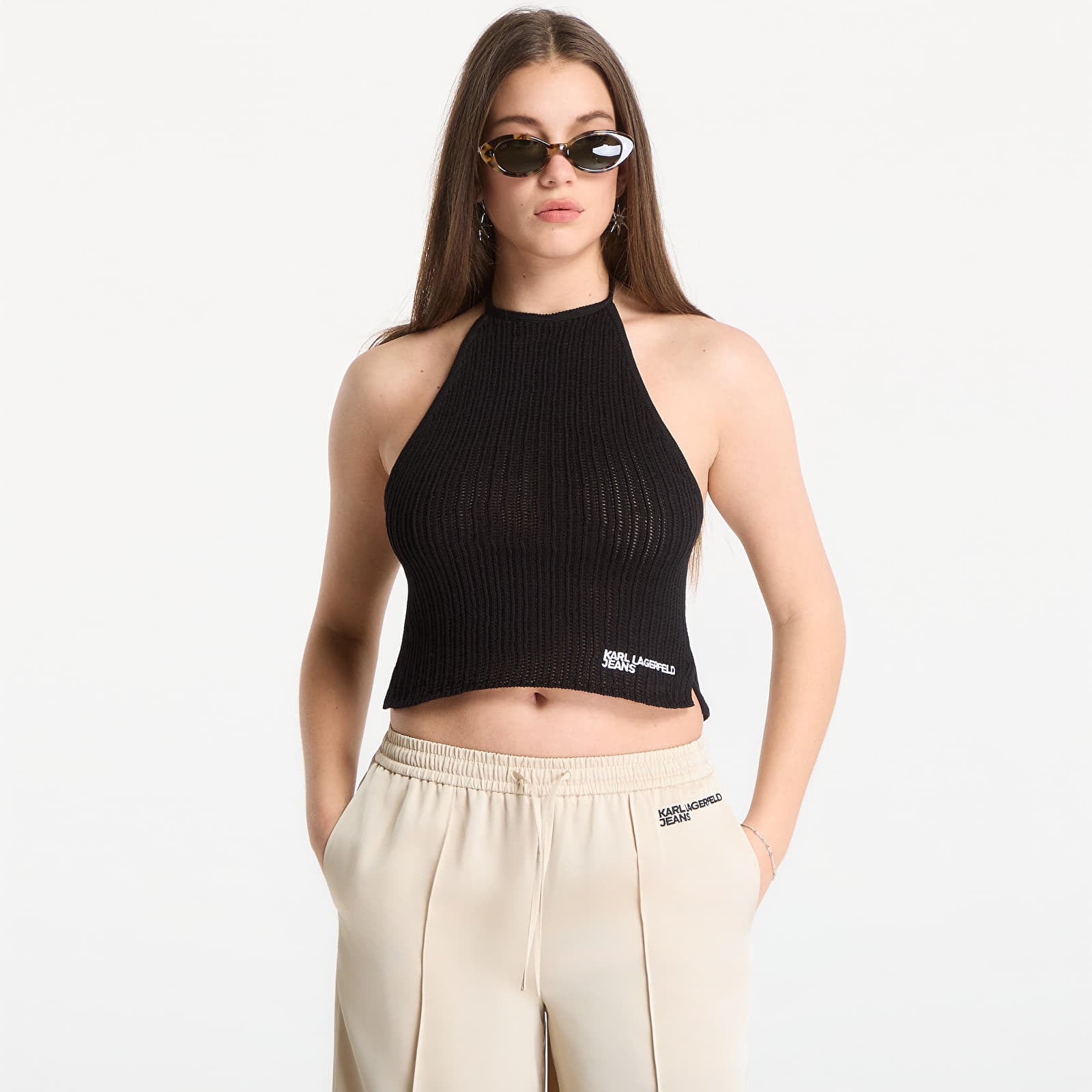 Topit Karl Lagerfeld Jeans Textured Top Black