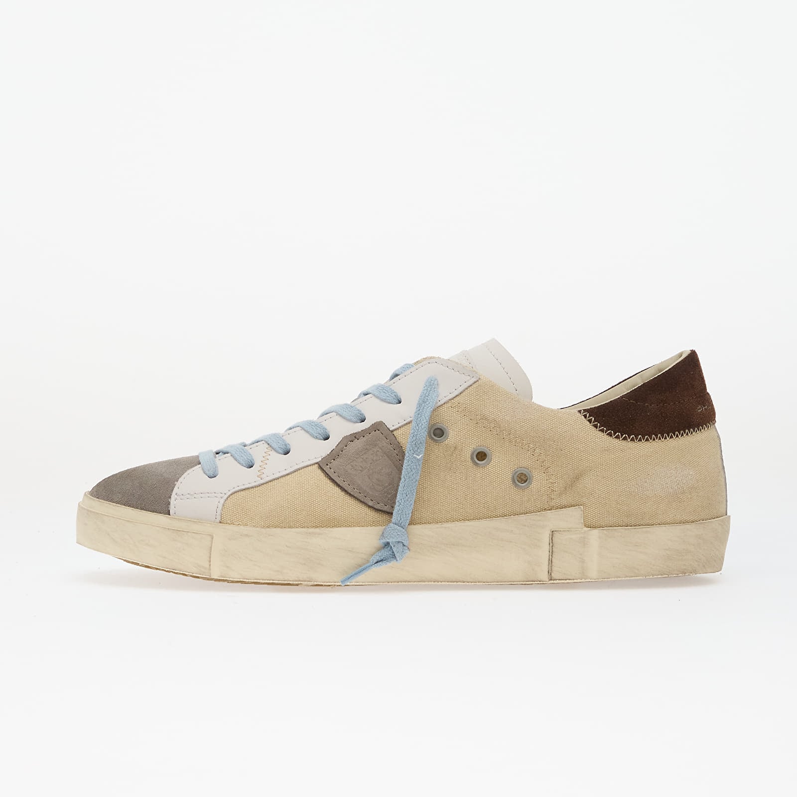 Miesten lenkkarit ja kengät Philippe Model Prsx Low Man Canvas Mixage/ Gris Sable'