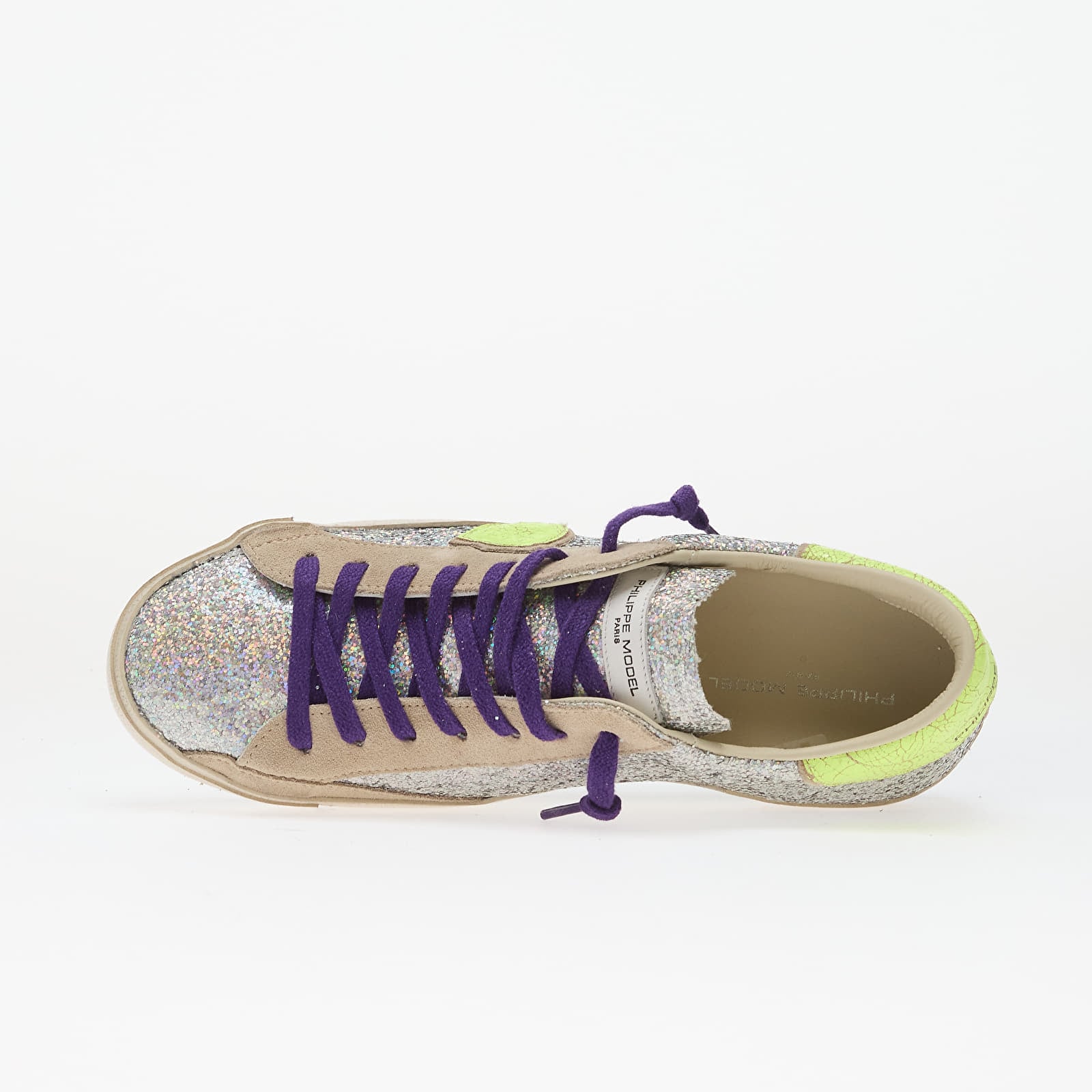 Naisten lenkkarit ja kengät Philippe Model Prsx Low Woman Glitter/ Argent