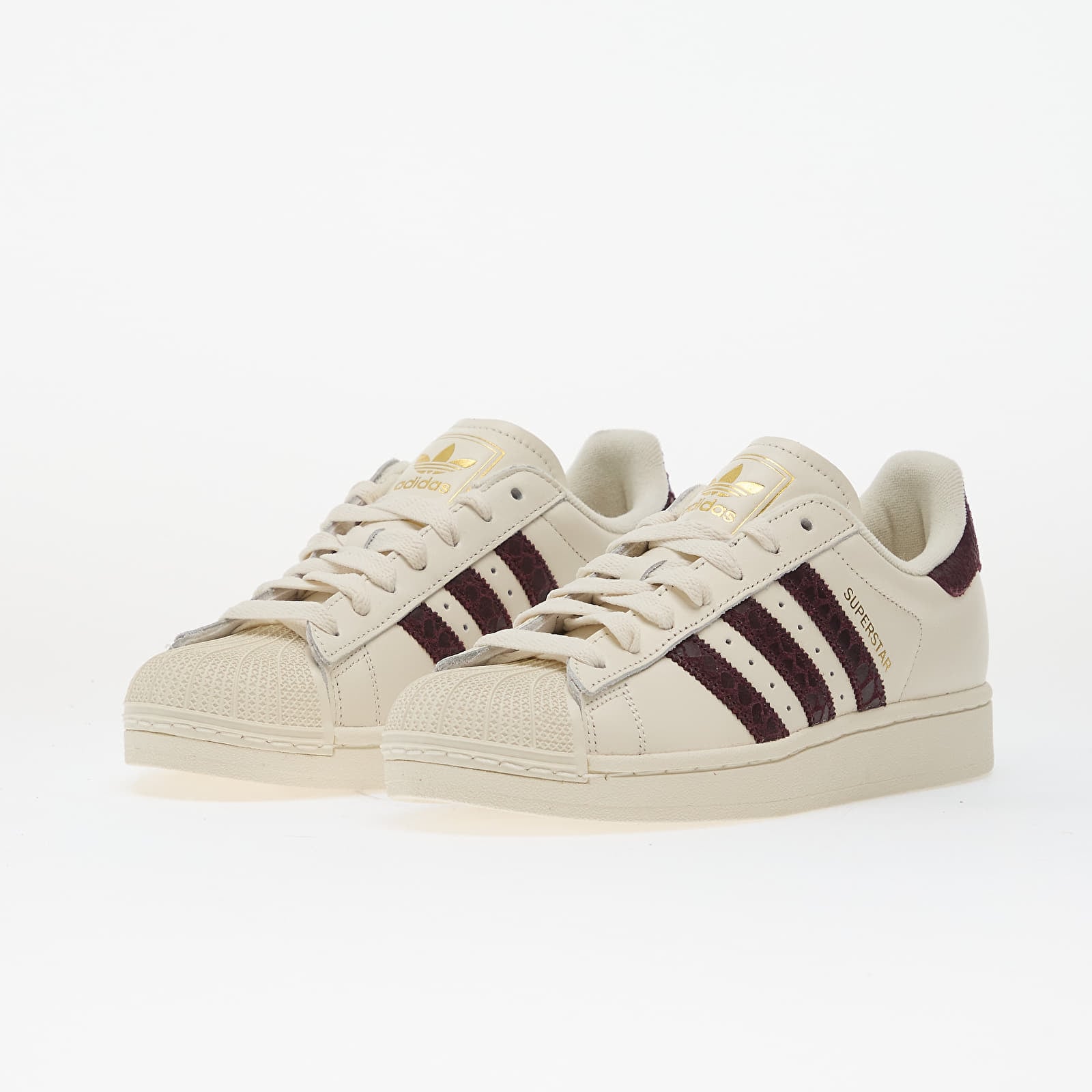Dámske topánky a tenisky adidas Superstar II Off White/ Maroon/ Gold Met.