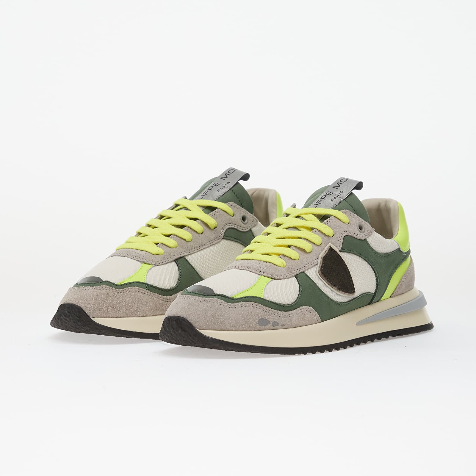 Scarpe uomo Philippe Model Olympique Low Man Tech Resau/ Blanc Vert