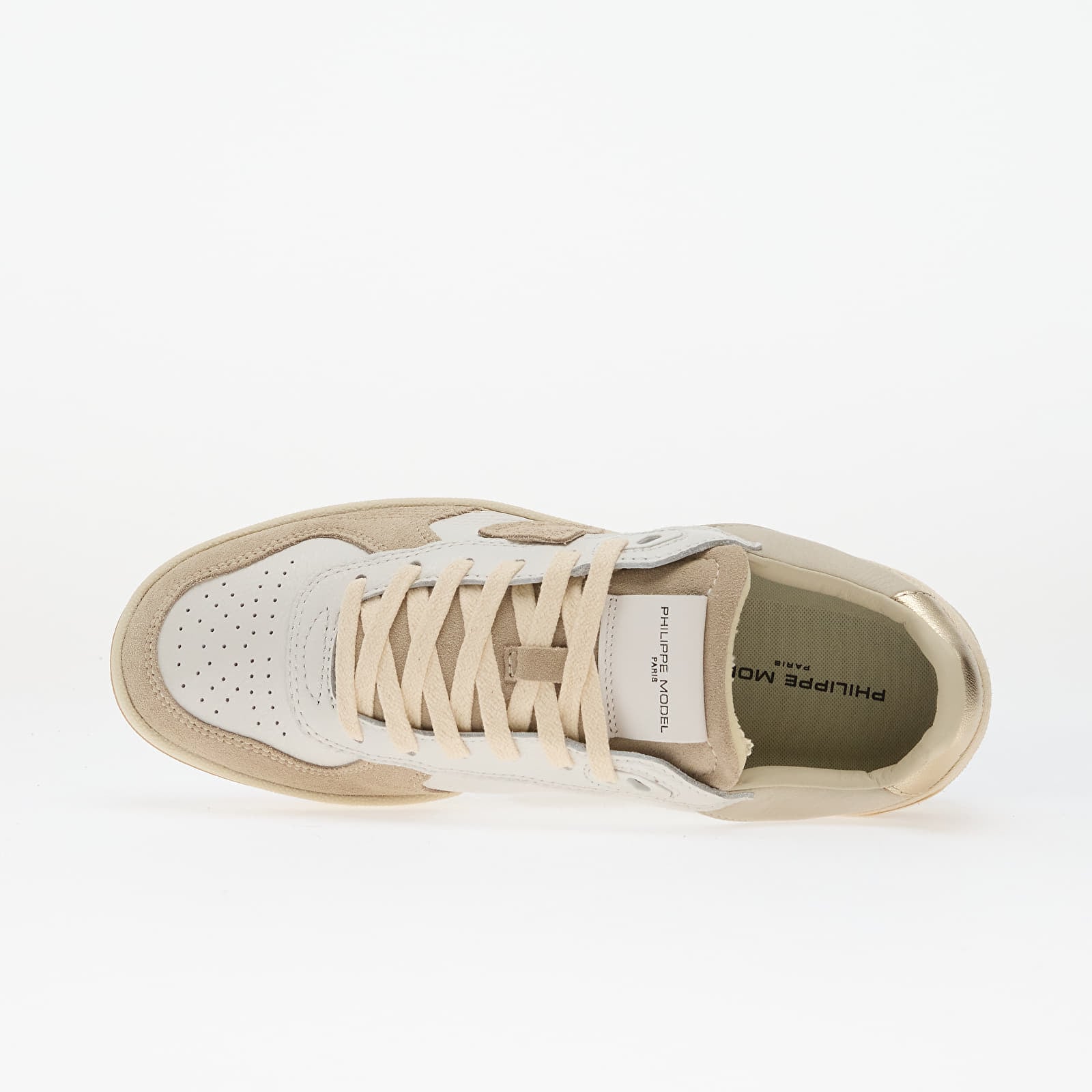 Naisten lenkkarit ja kengät Philippe Model Pgal Low Woman Veau Pop/ Blanc Beige