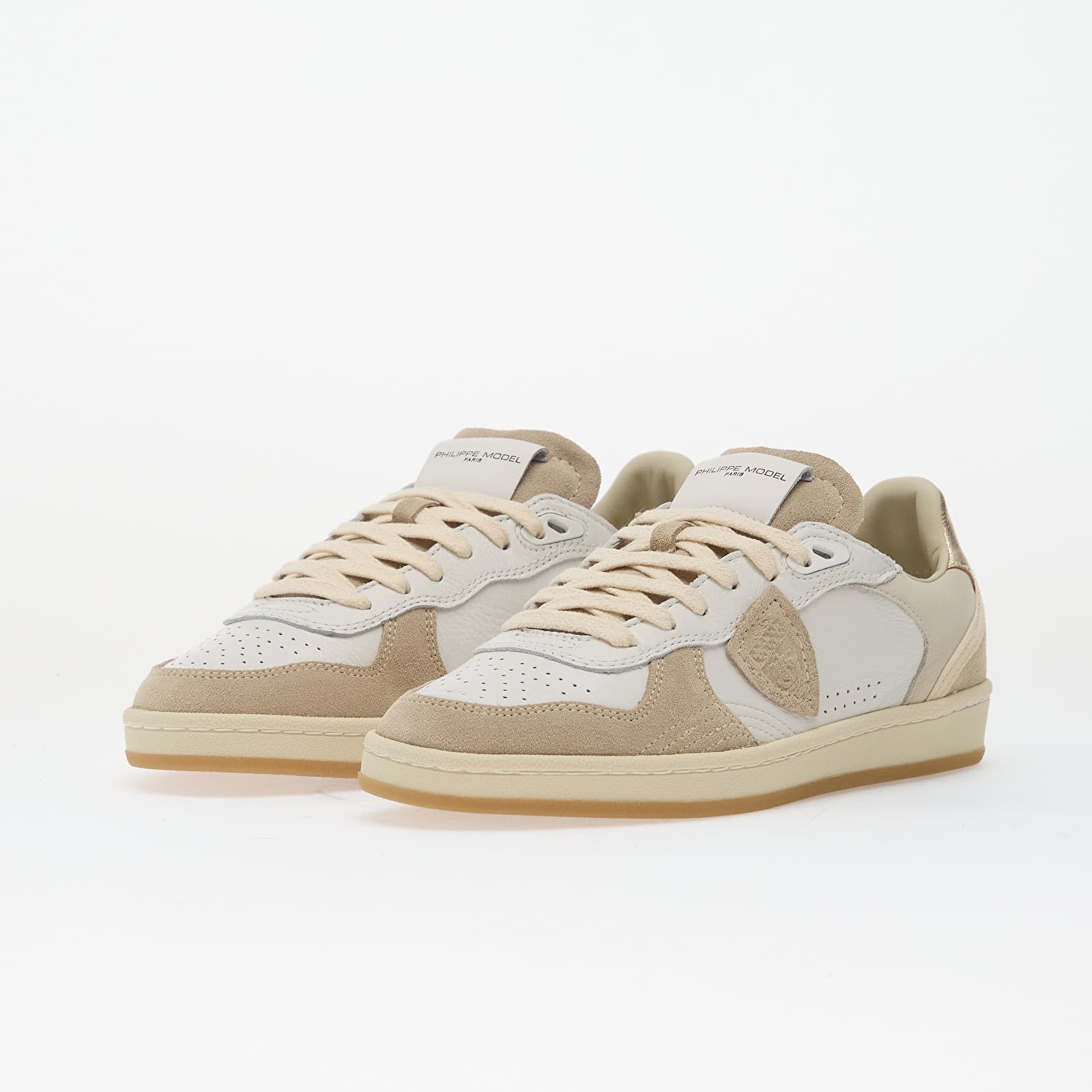 Naisten lenkkarit ja kengät Philippe Model Pgal Low Woman Veau Pop/ Blanc Beige