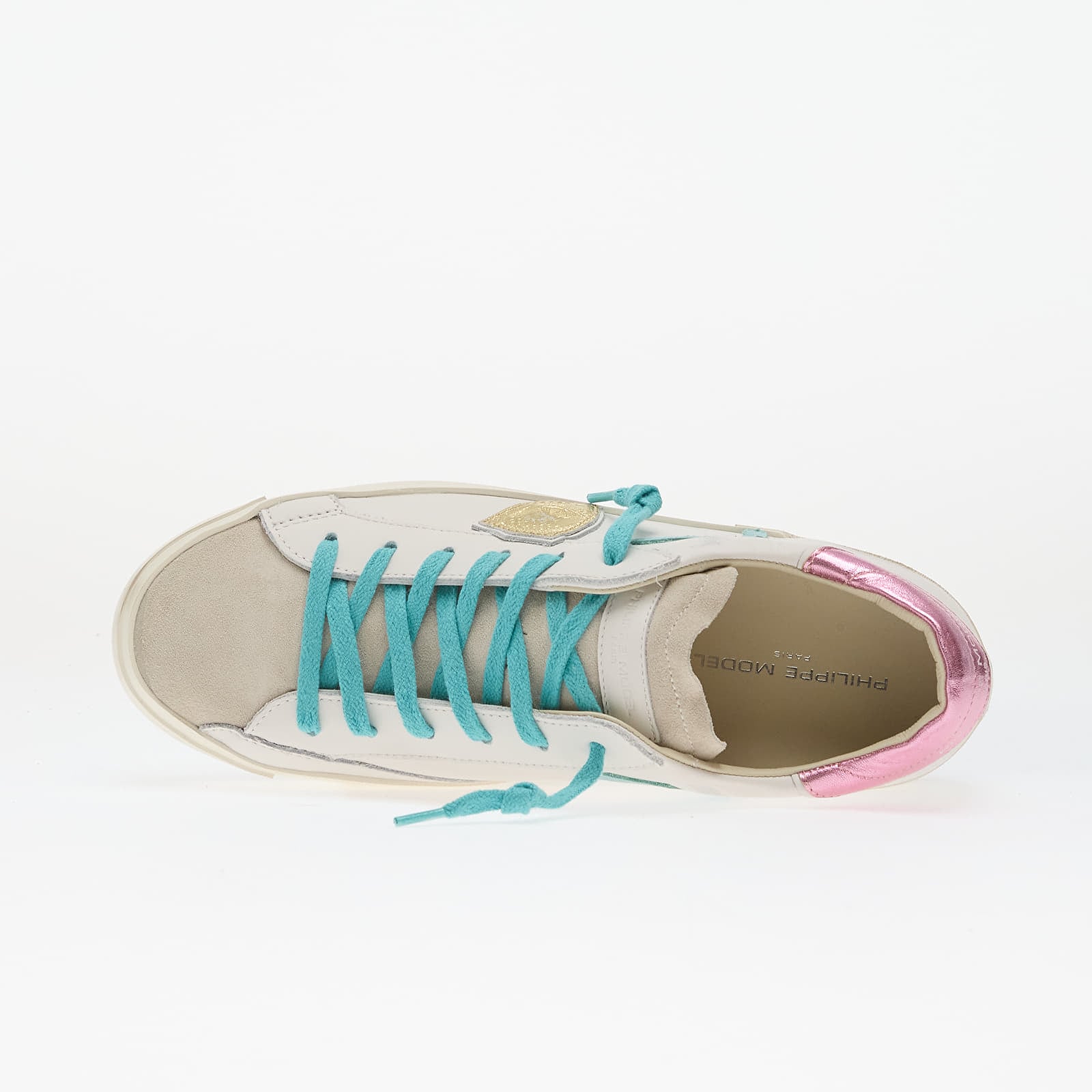 Naisten lenkkarit ja kengät Philippe Model Prsx Low Woman Veau Metal/ Blanc Fucsia