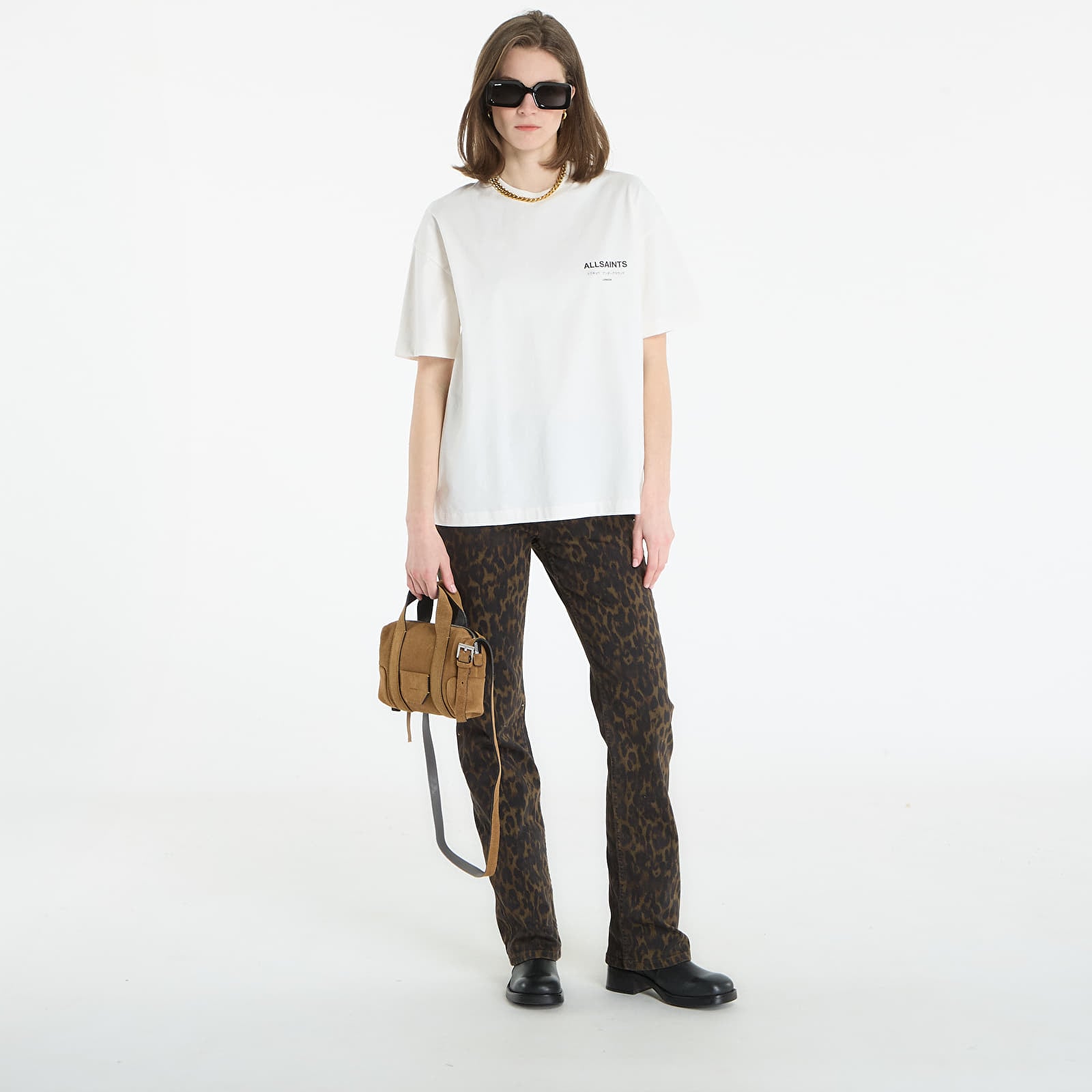 Koszulki AllSaints Underground Etta Tee Ashen White
