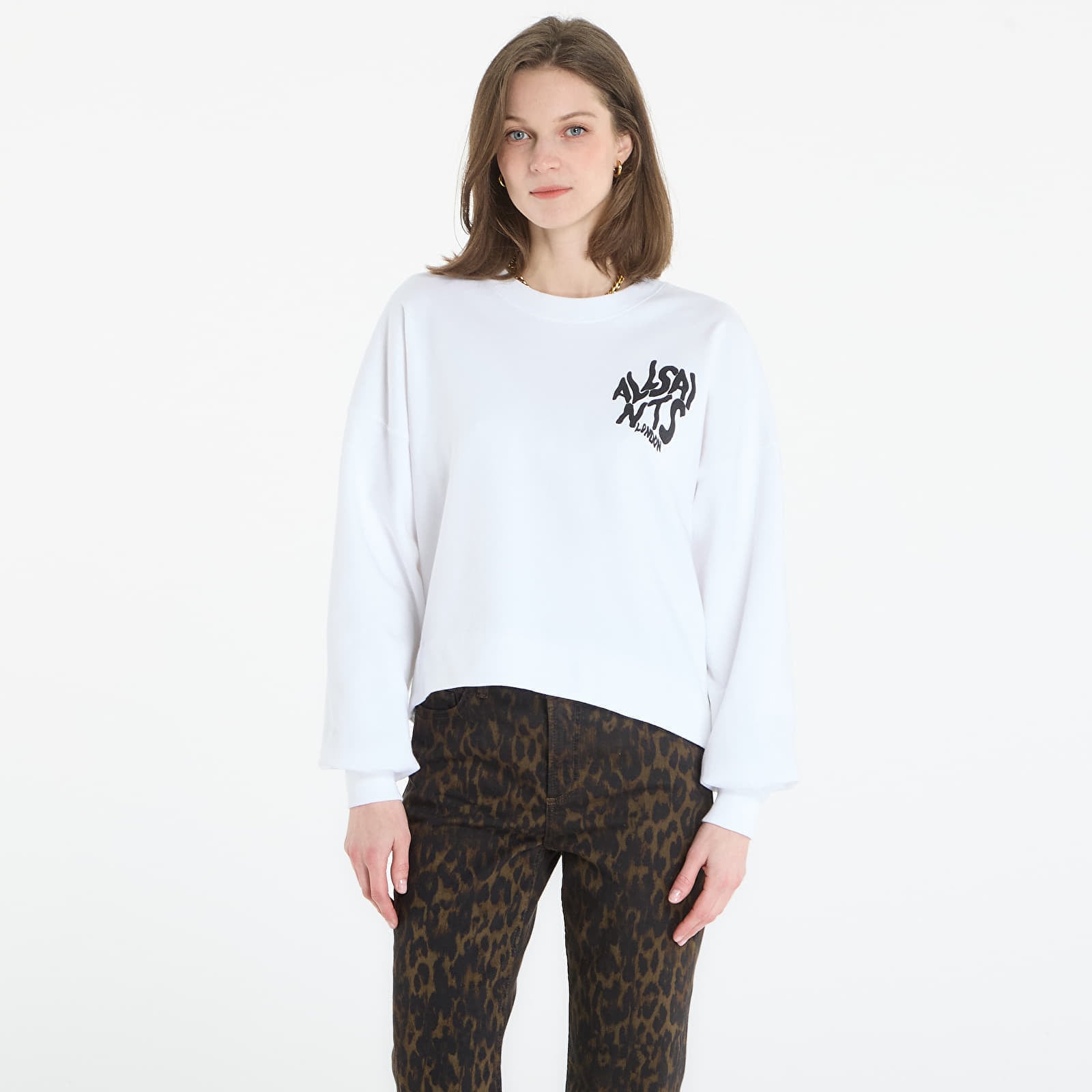 Суитшърт AllSaints Orlando Lila Sweat Ashen White L