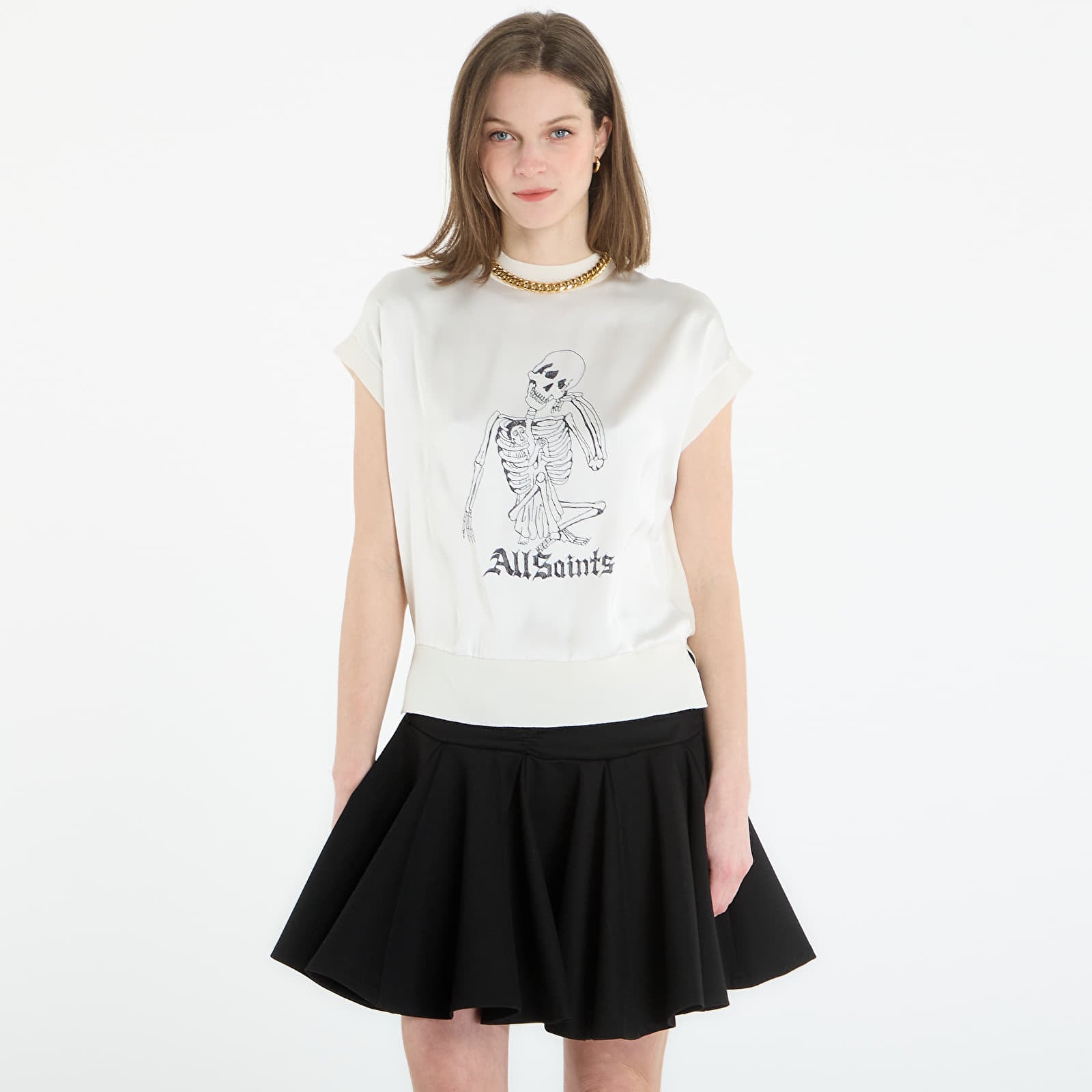 Tricouri  AllSaints Terra Knit Tee Chalk White