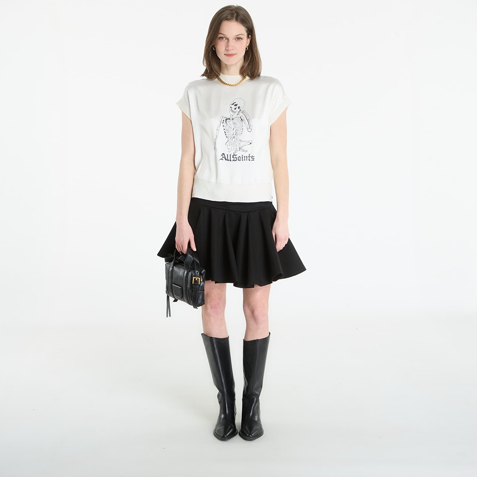 Tricouri  AllSaints Terra Knit Tee Chalk White