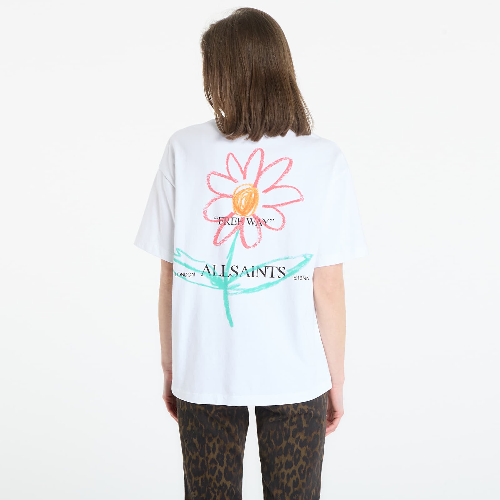 Moteriški marškinėliai AllSaints Crayo Etta Tee Ashen White