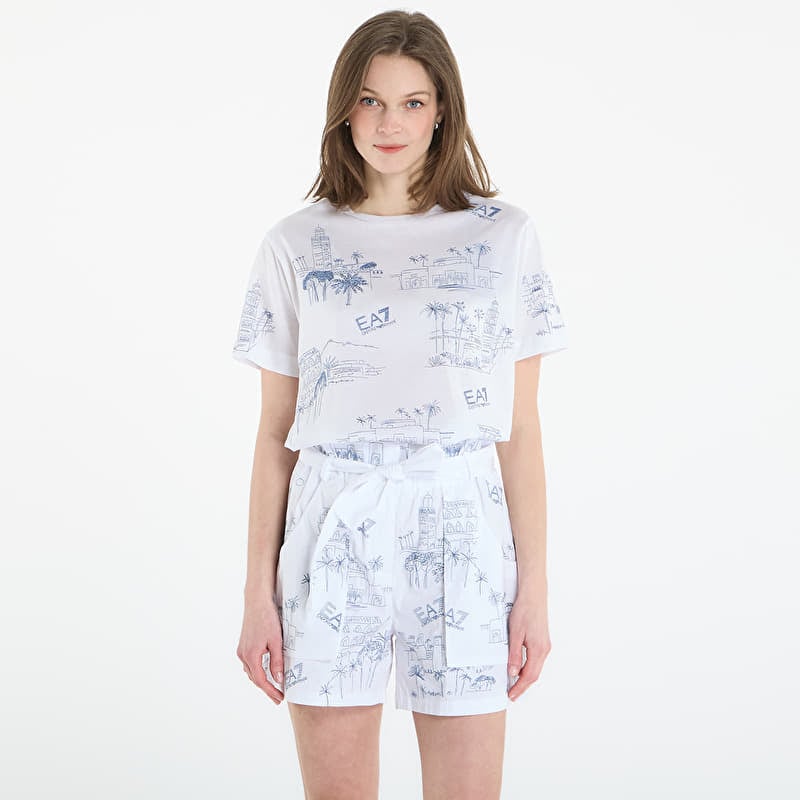 Camiseta EA7 Emporio Armani Train Costa T-Shirt Fancy White Embro