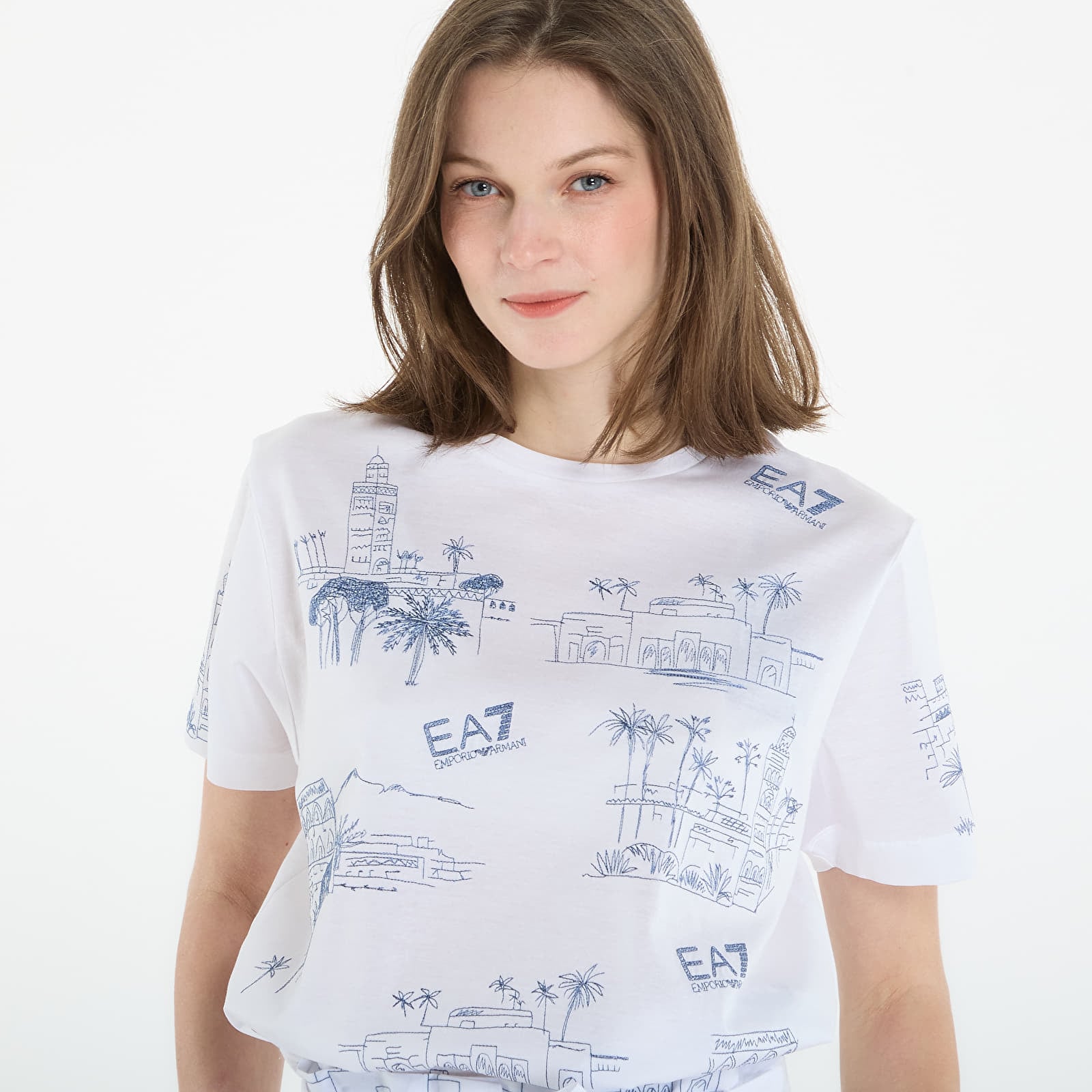 Tricouri  EA7 Emporio Armani Train Costa T-Shirt Fancy White Embro