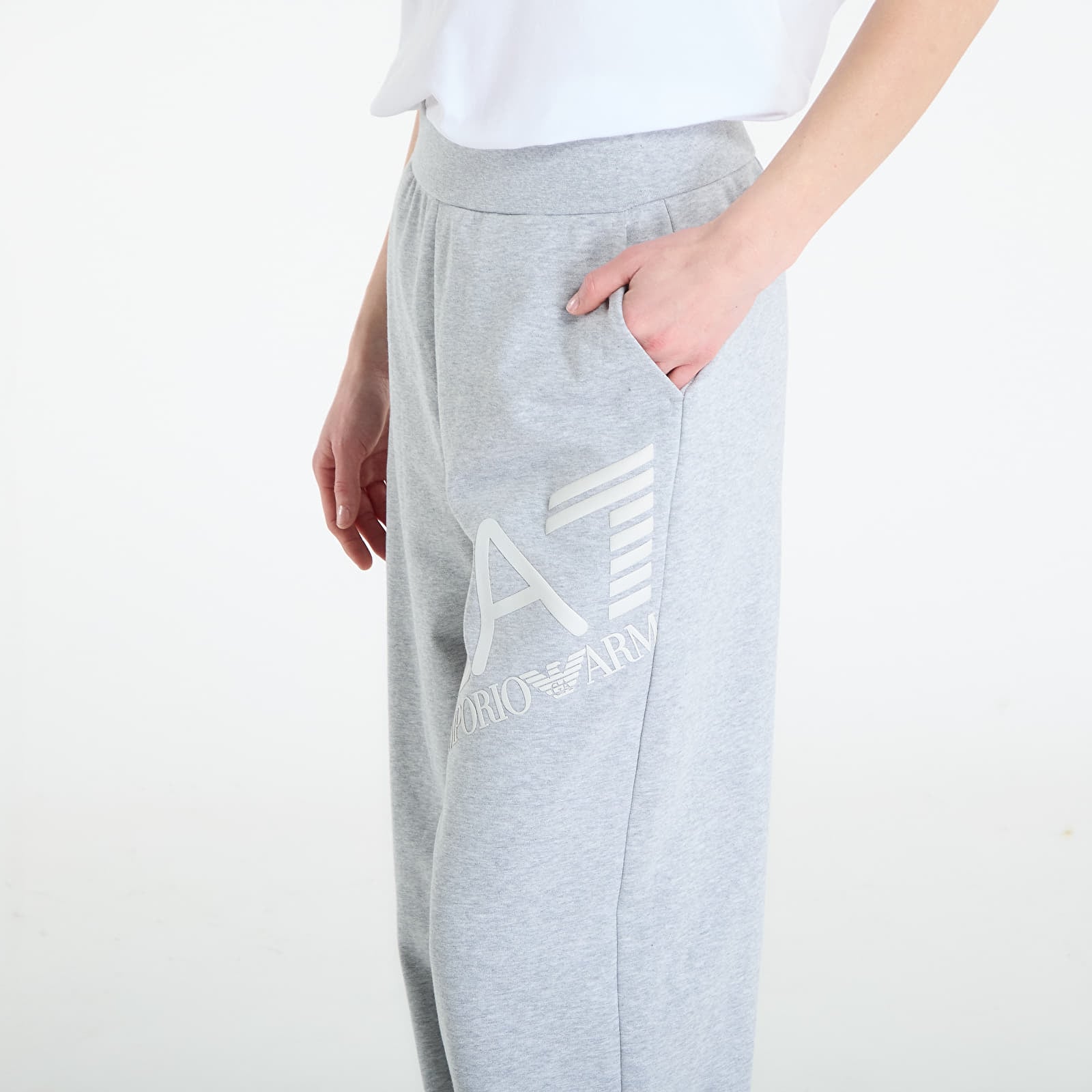 Tepláky EA7 Emporio Armani Logo Series Trouser Light Grey Melange