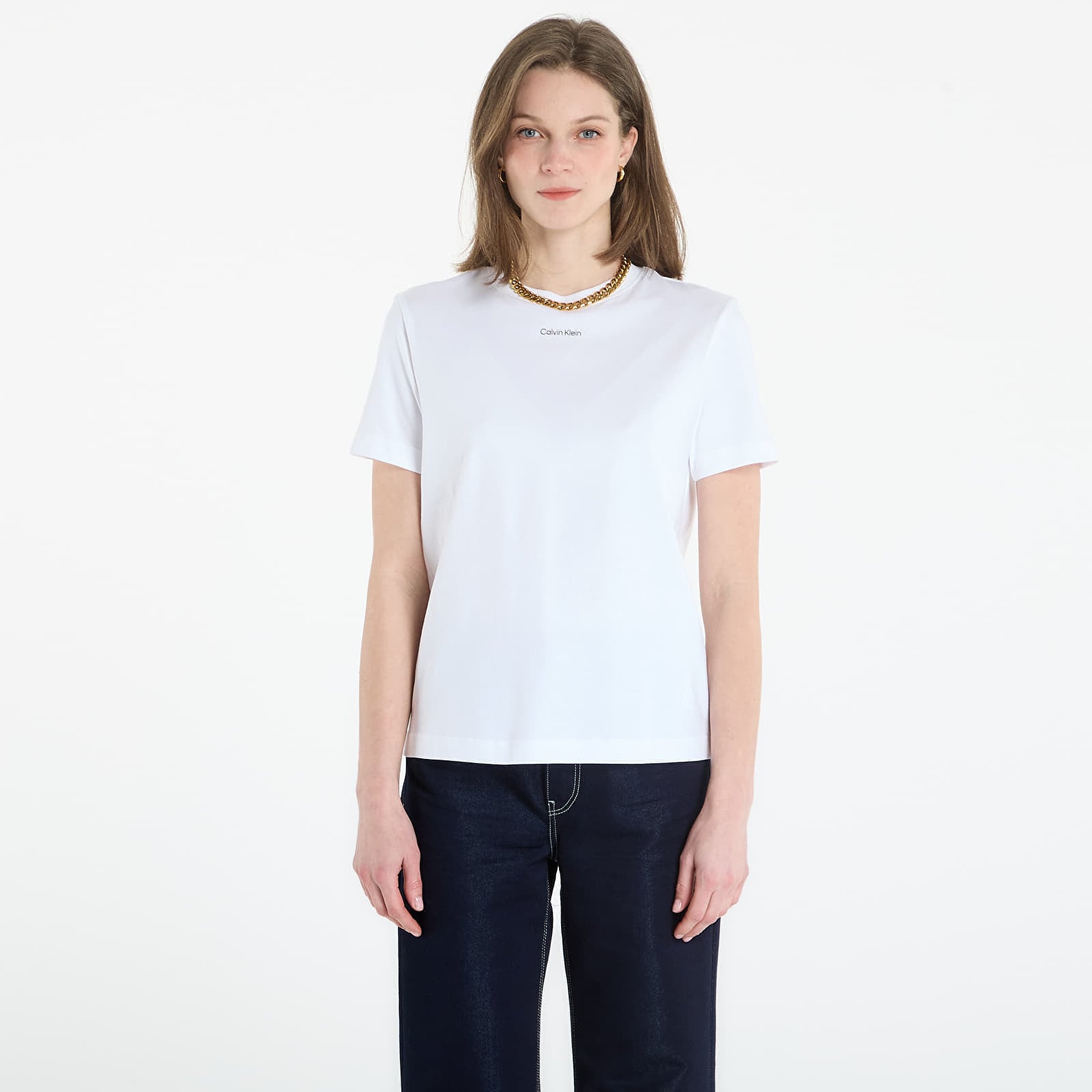 Тениска Calvin Klein Ss 20S Classic Logo Tee Bright White L