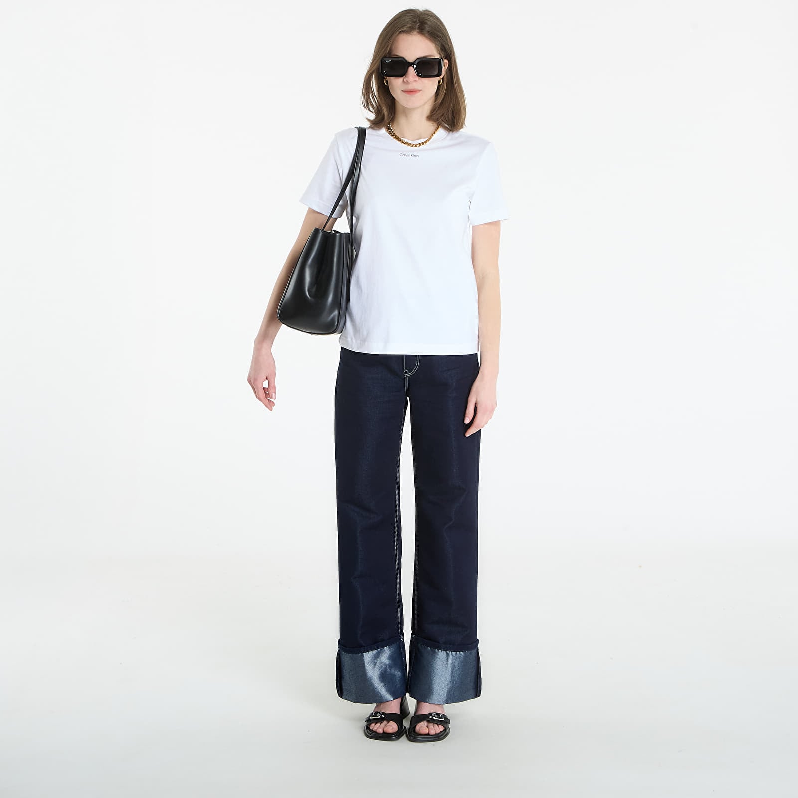 Magliette Calvin Klein Ss 20S Classic Logo Tee Bright White