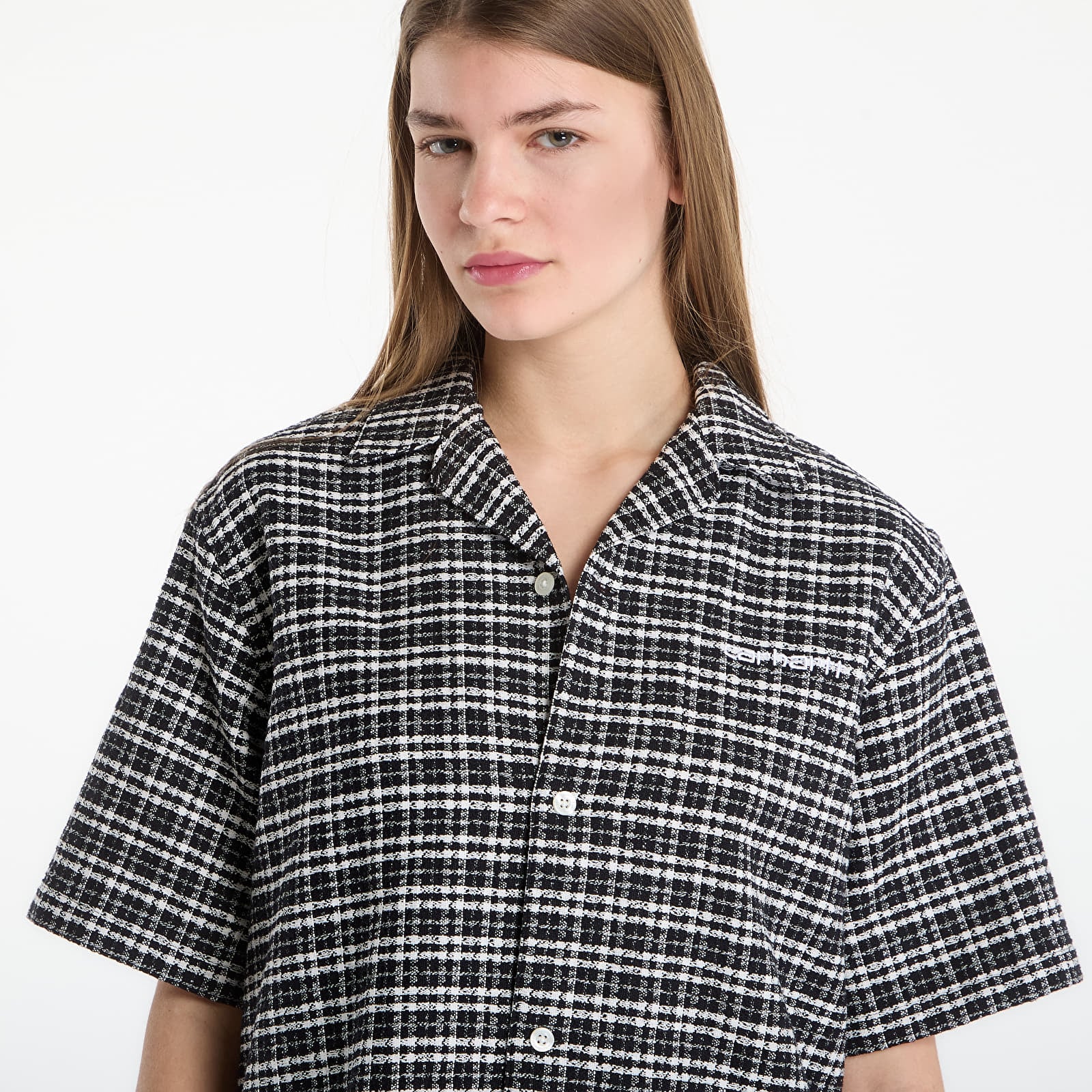 Miesten paidat Carhartt WIP S/S Kander Shirt UNISEX Kander Check/ Black