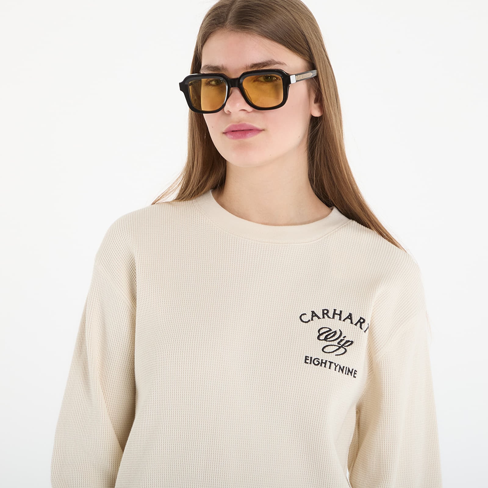 Tricouri bărbați Carhartt WIP L/S Eightynine Waffle T-Shirt UNISEX Natural/ Black
