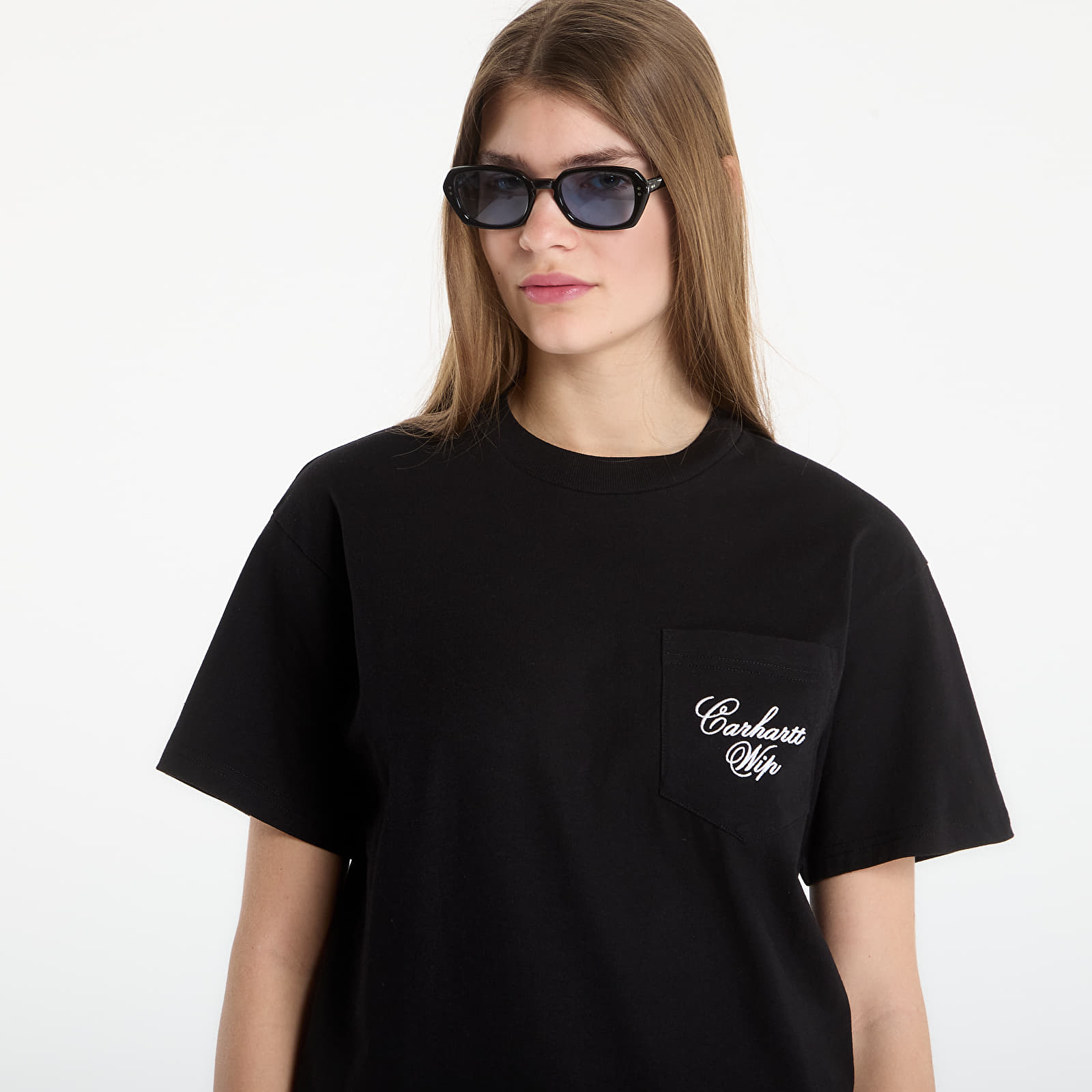Pánske tričká Carhartt WIP S/S Longhand Pocket T-Shirt UNISEX Black/ White
