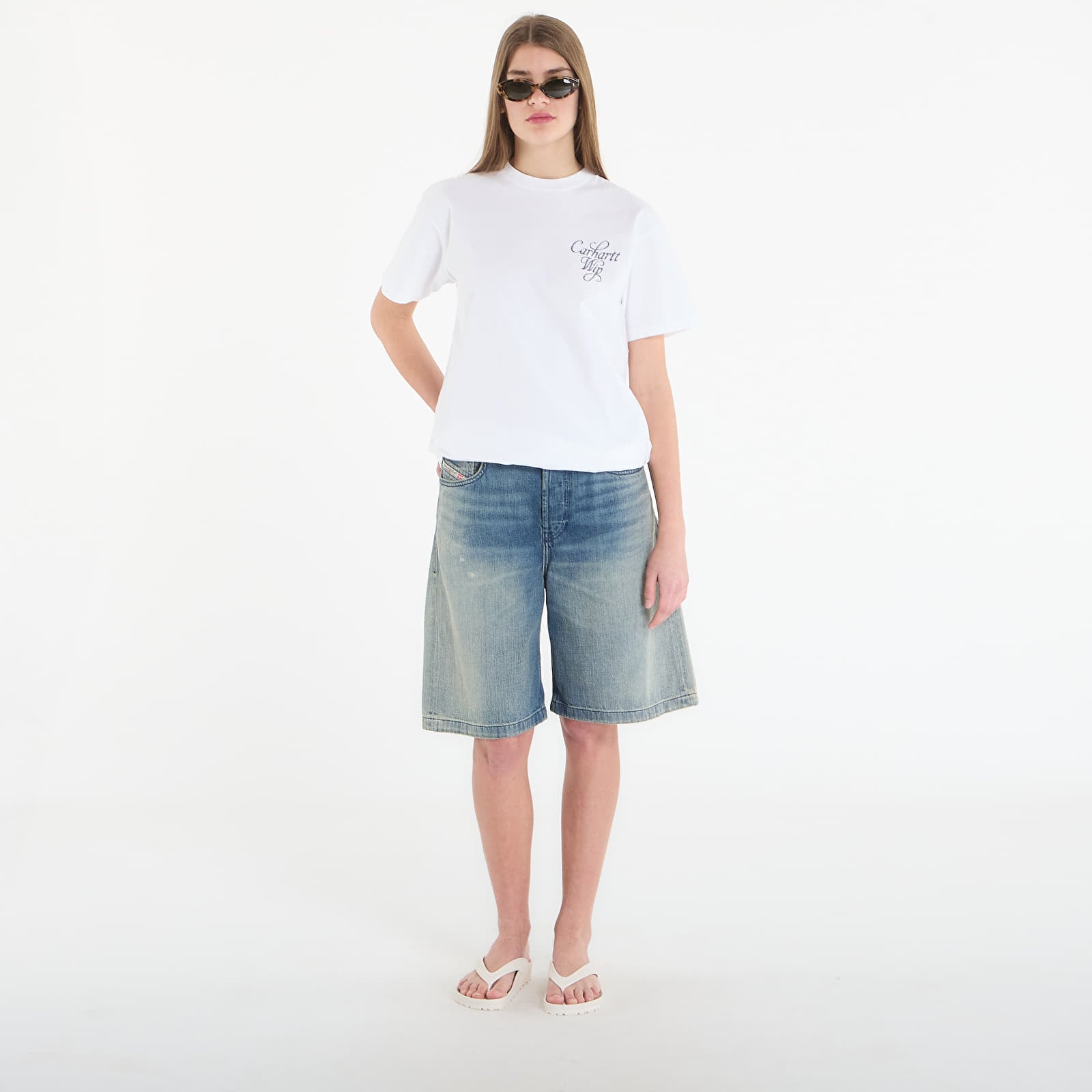 Pánske tričká Carhartt WIP S/S Vestige T-Shirt UNISEX White