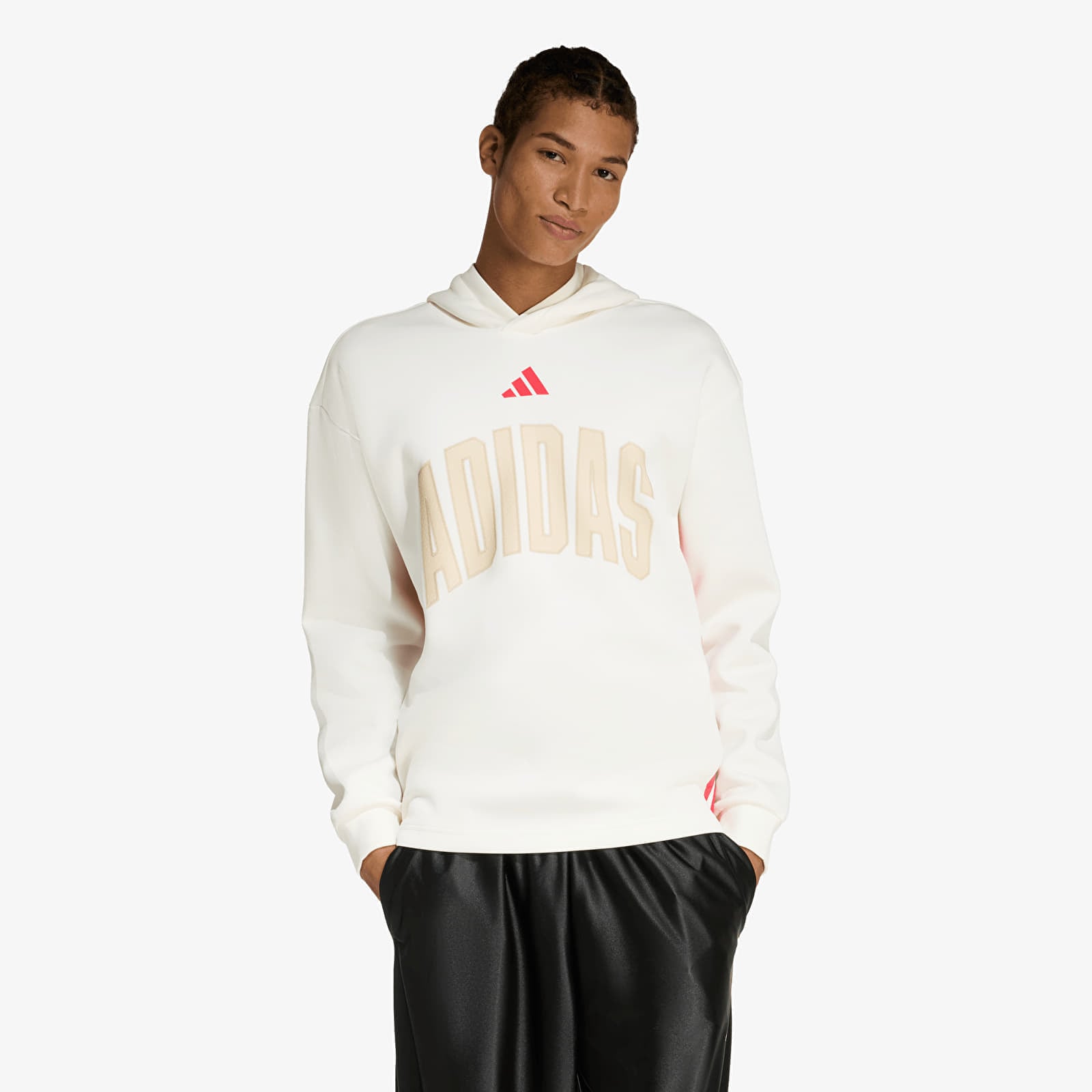 Sweatshirt adidas Stadium Graphic Hoodie Off White/ Pure Ruby XXL
