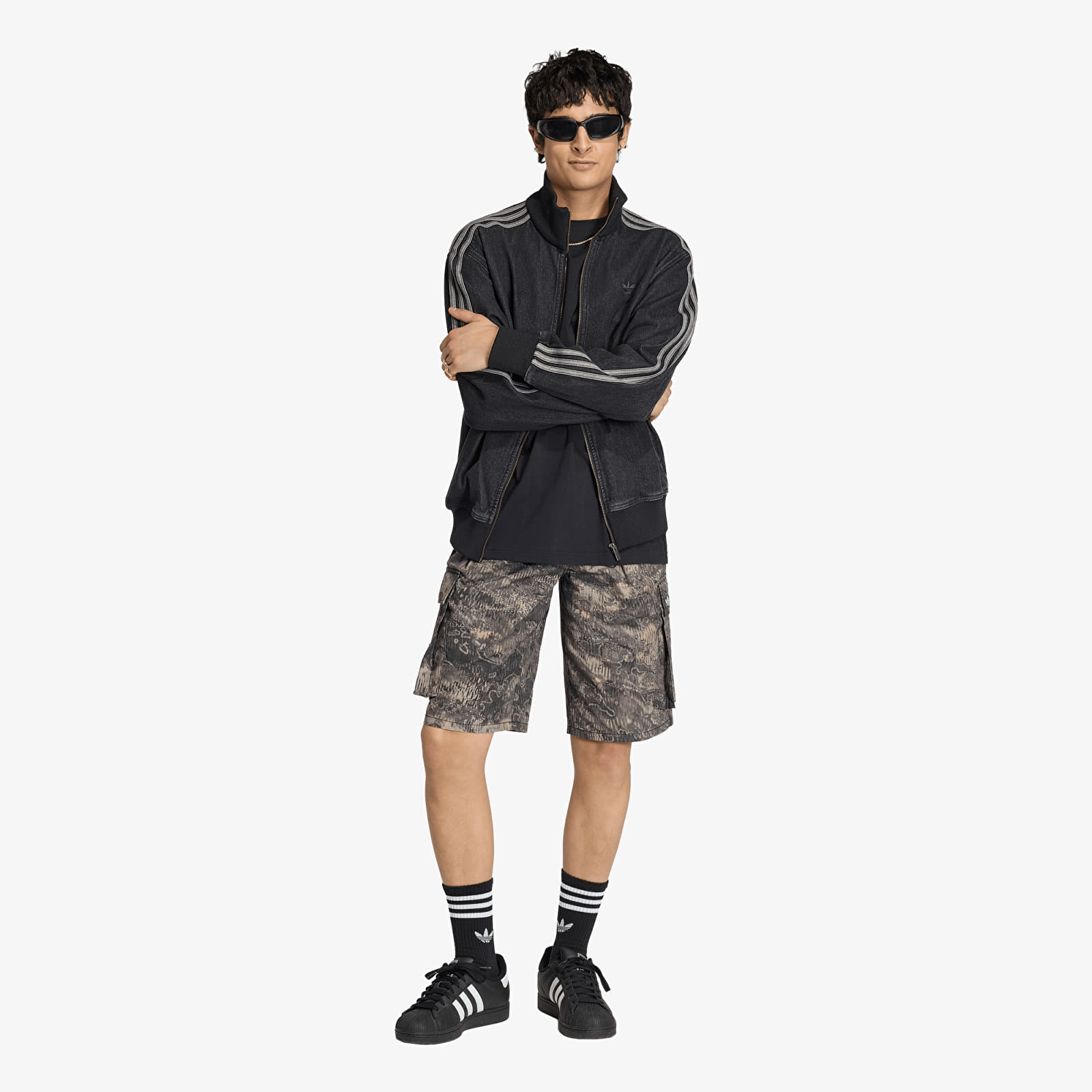 Men's shorts adidas Adilenium Season 5 Aop Cargo Shorts Chalk Pearl/ Wonder Taupe