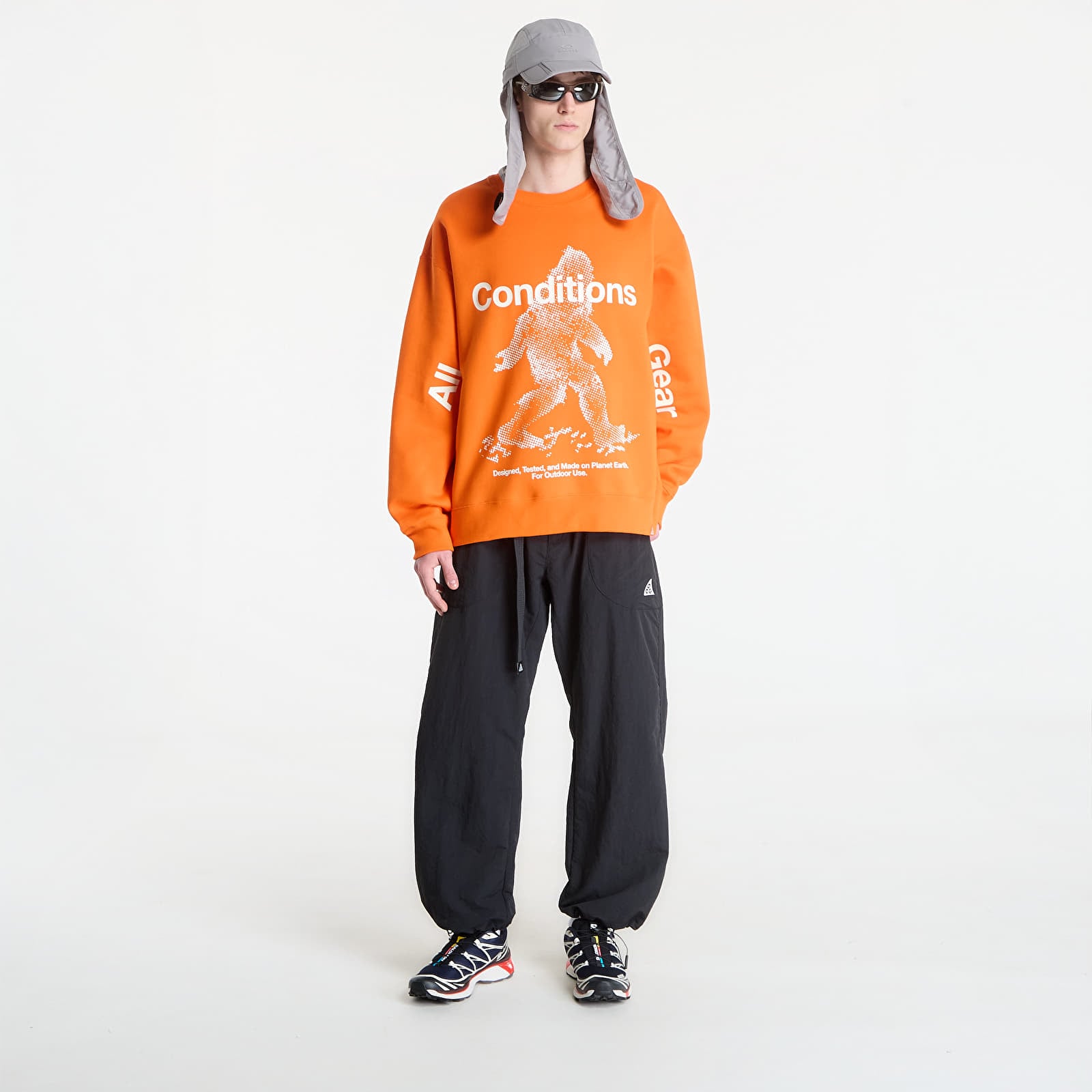 Vyriški džemperiai Nike ACG "Tuff Fleece" Men's Therma-FIT Pullover Crew-Neck Sweatshirt Safety Orange