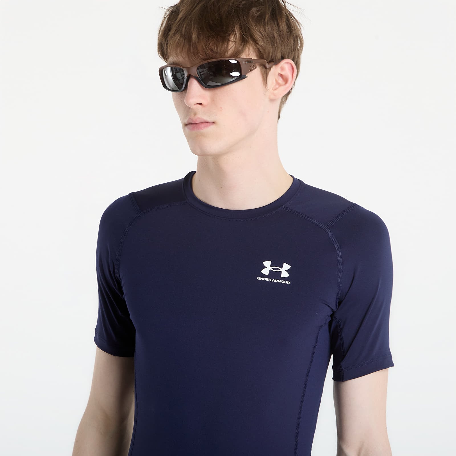Miesten T-paidat Under Armour Hg Armour Comp SS Midnight Navy/ White